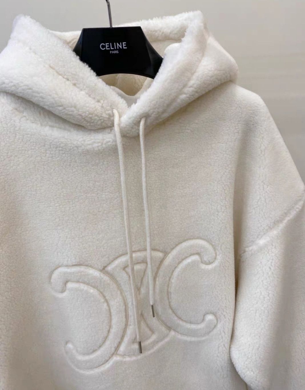 Celine Celine white wool & lambskin warm hoodie Size S / US 4 / IT 40 - 3 Thumbnail