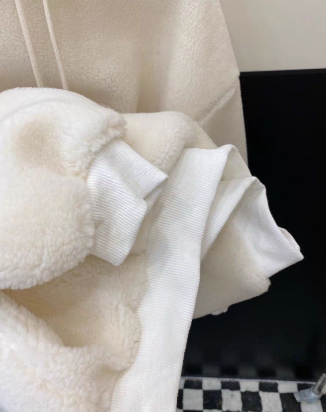 Celine Celine white wool & lambskin warm hoodie Size S / US 4 / IT 40 - 7 Thumbnail