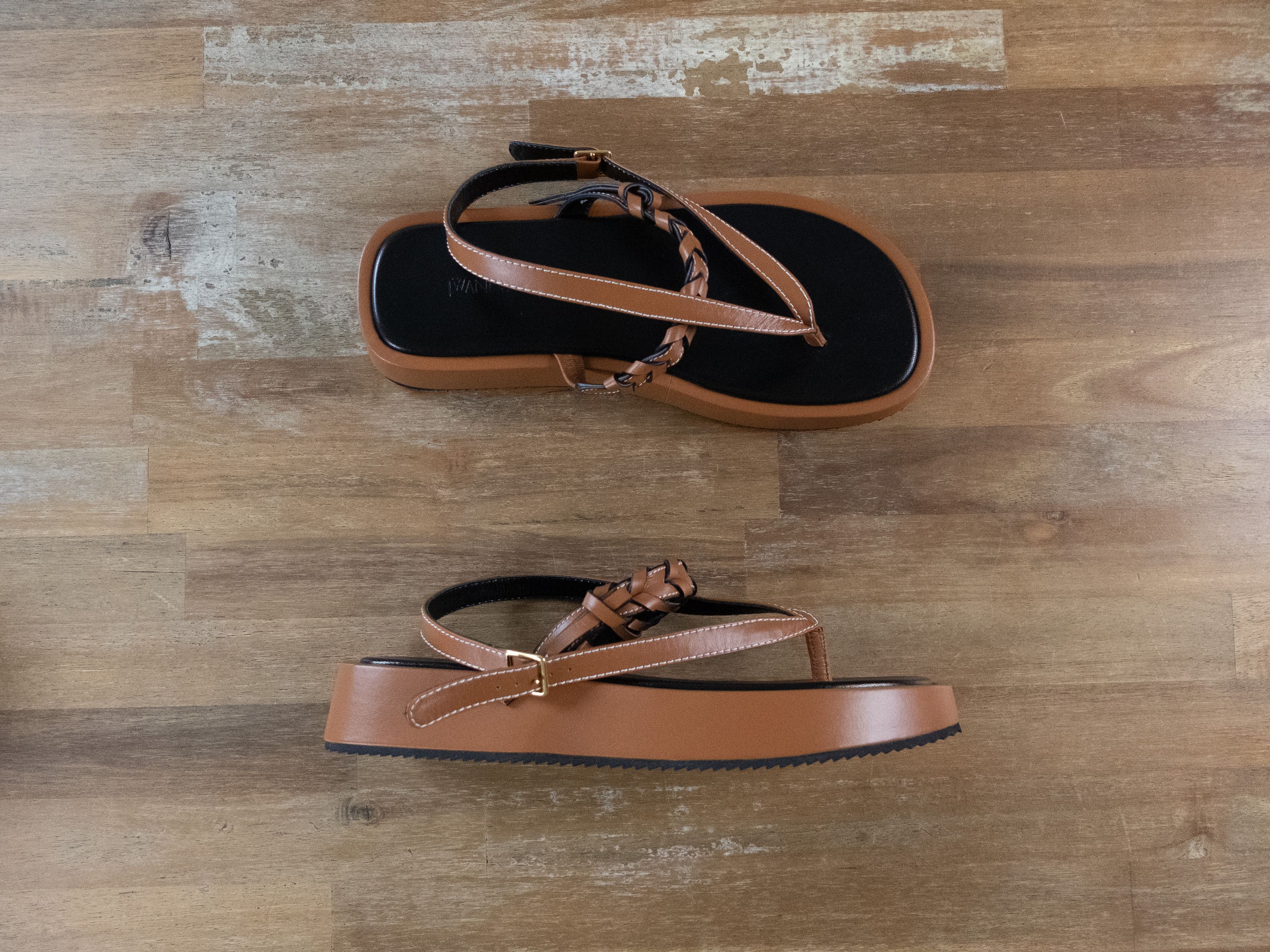 JW Anderson Brown Leather Fisherman Sandals