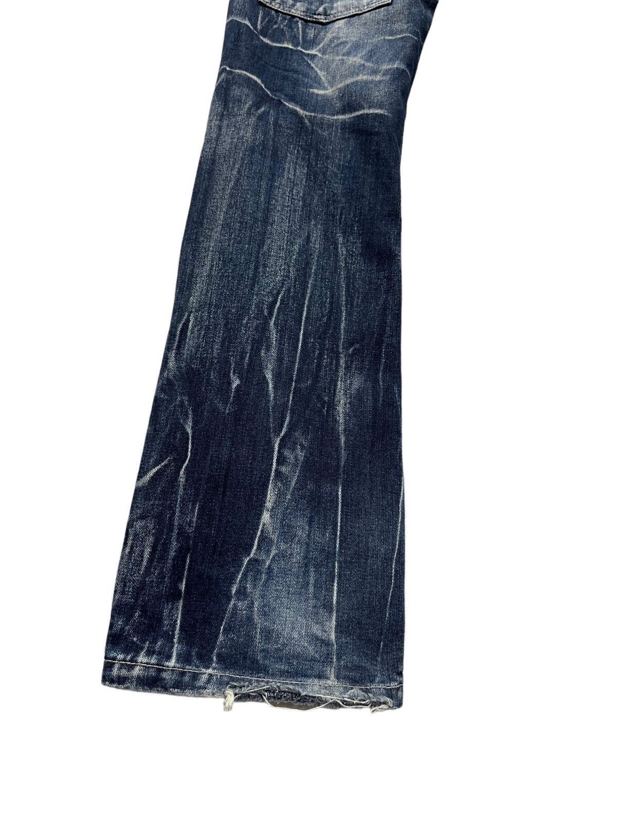 Japanese Brand FYE🔥NYLAUS PREMIUM Double Waist Flare Punk Whiskers Jeans Size US 30 / EU 46 - 6 Thumbnail