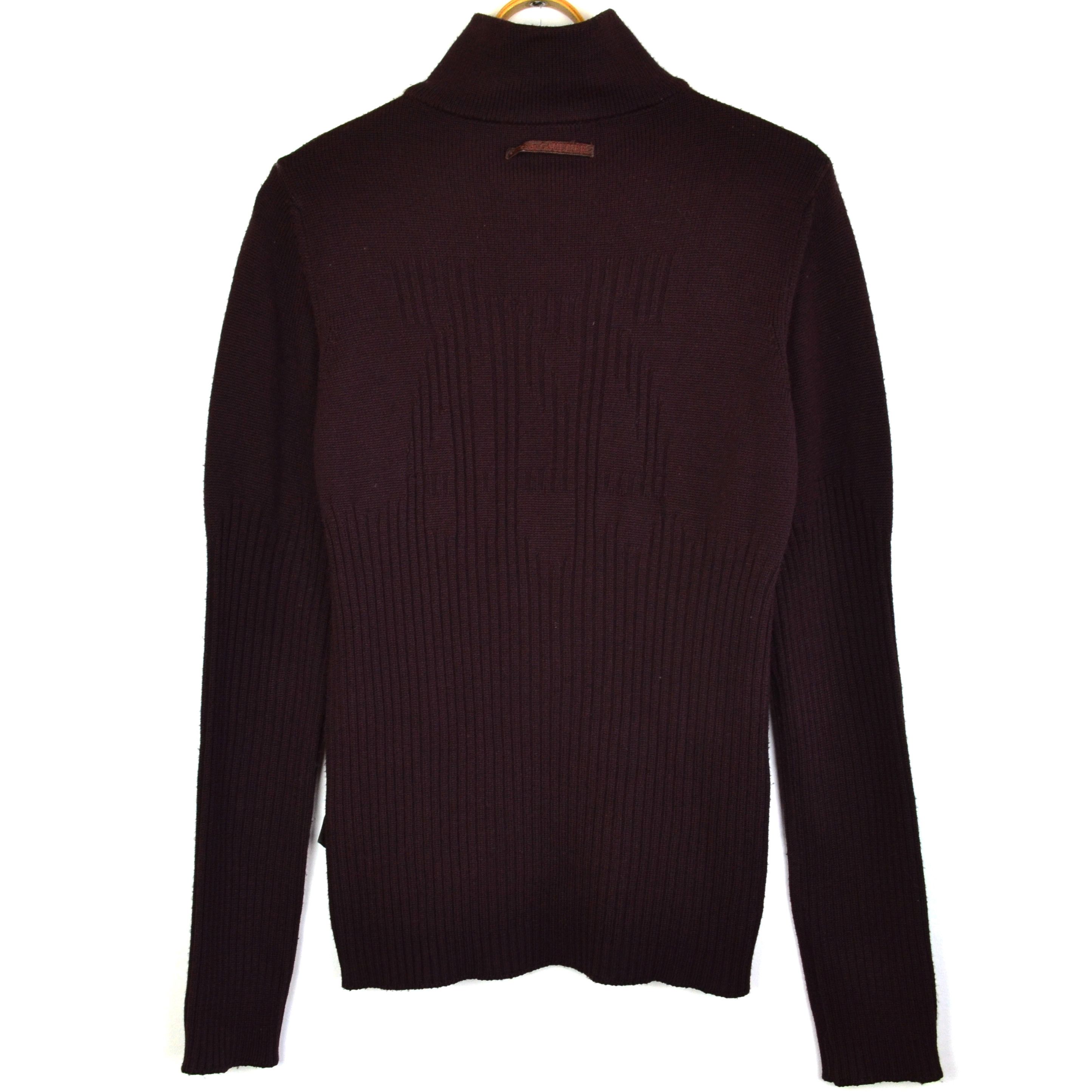 Jean Paul Gaultier Jean Paul Gaultier Sweater Wool JPG Logo Zip Burgundy Size M / US 6-8 / IT 42-44 - 4 Thumbnail