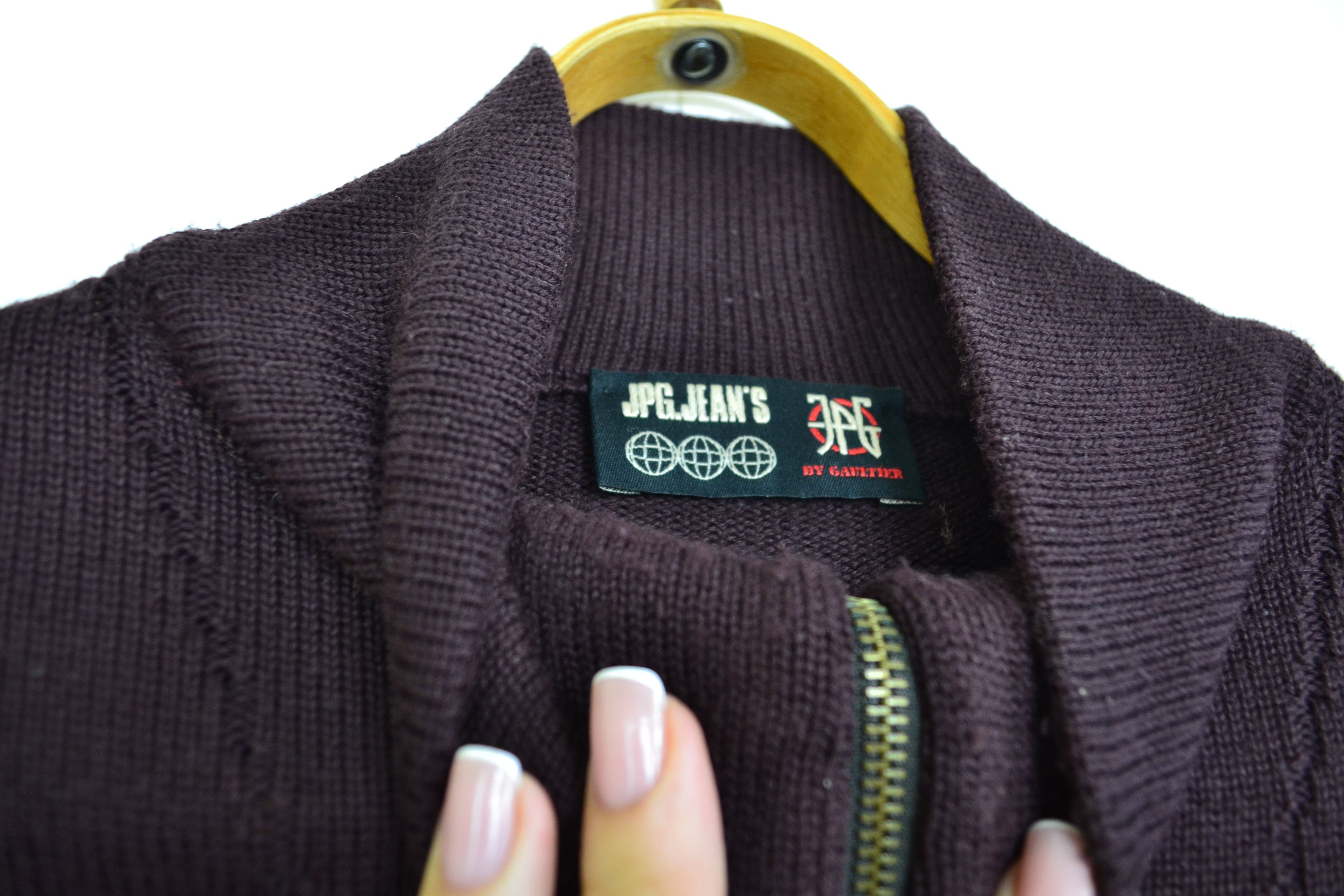 Jean Paul Gaultier Jean Paul Gaultier Sweater Wool JPG Logo Zip Burgundy Size M / US 6-8 / IT 42-44 - 5 Thumbnail
