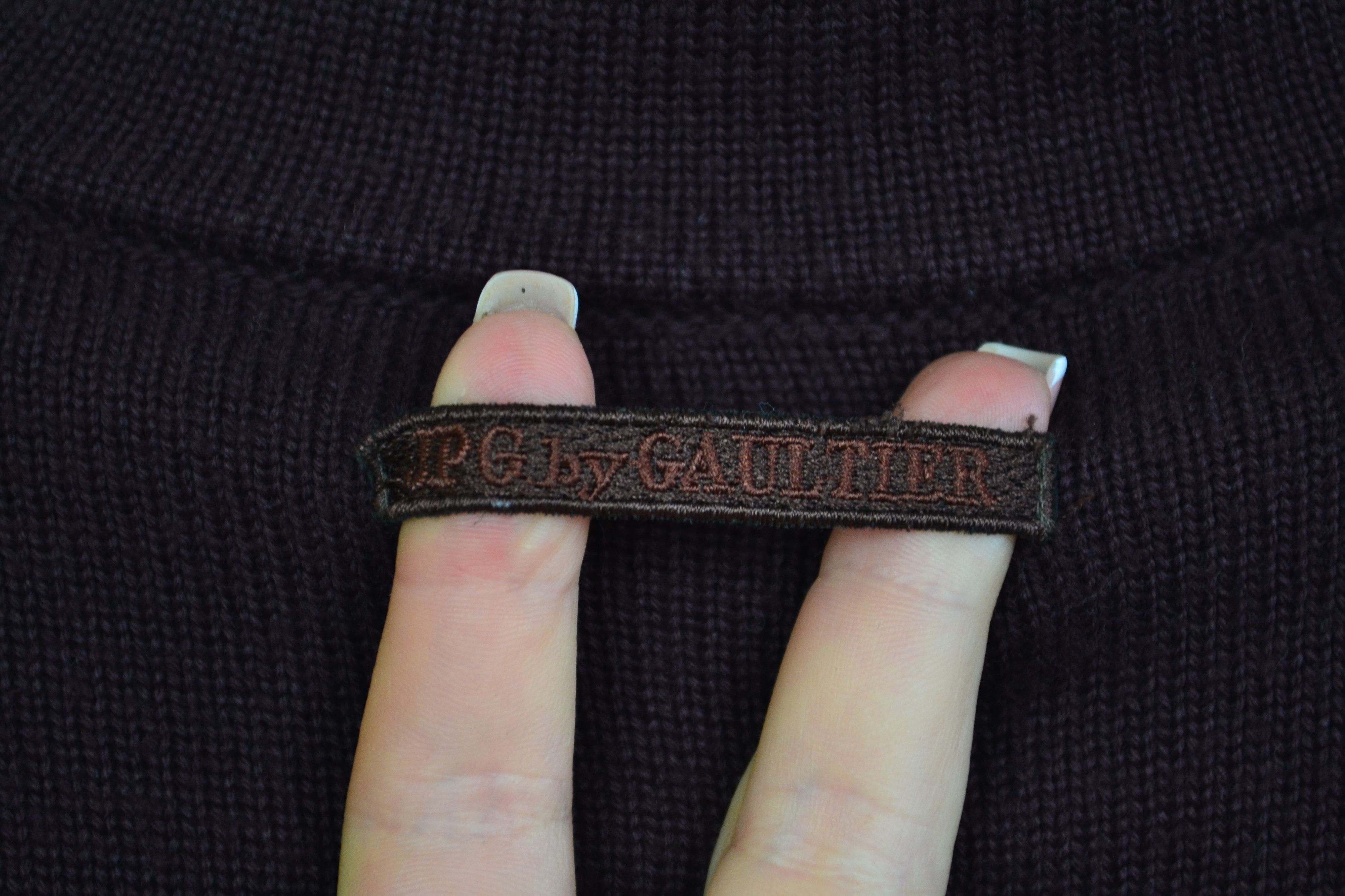 Jean Paul Gaultier Jean Paul Gaultier Sweater Wool JPG Logo Zip Burgundy Size M / US 6-8 / IT 42-44 - 3 Thumbnail