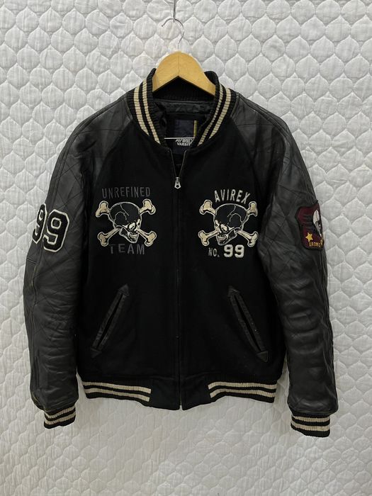 Skulls (Llll). AVIREX CROSS BONES SKULL VARSITY JACKET | Grailed