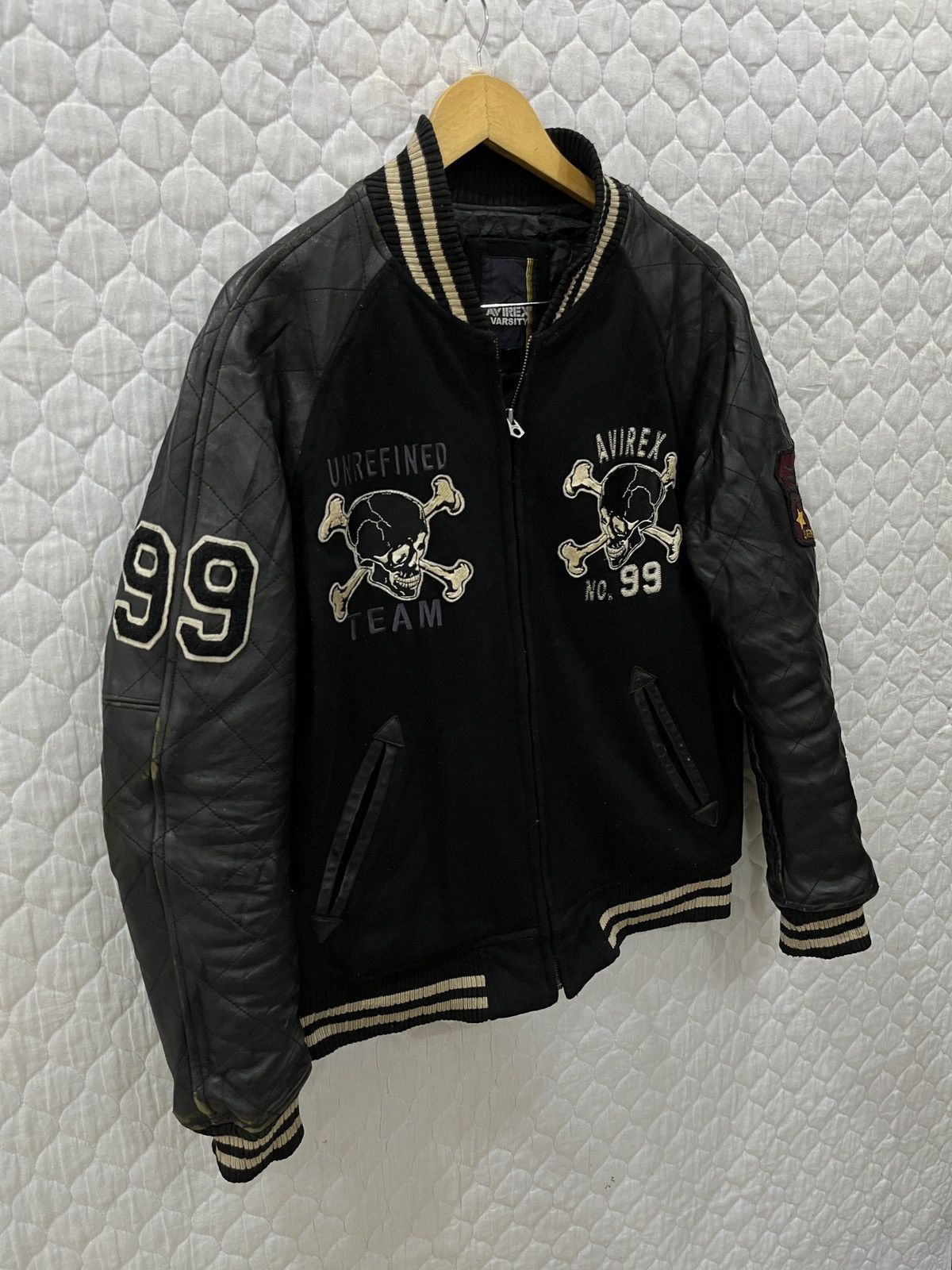 Avirex (Llll). AVIREX CROSS BONES SKULL VARSITY JACKET Size US M / EU 48-50 / 2 - 6 Thumbnail