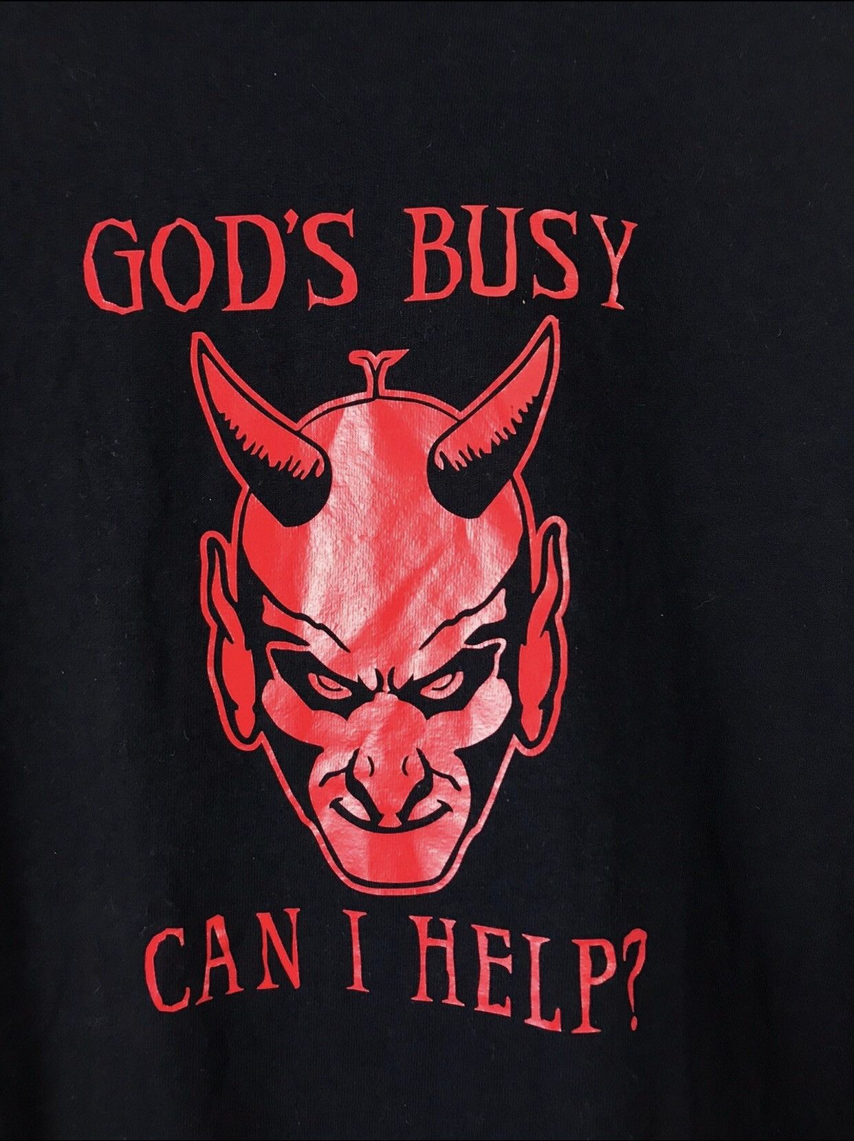 Vintage Vintage God’s Busy Satan Devil Evil Tee Size US M / EU 48-50 / 2 - 3 Thumbnail