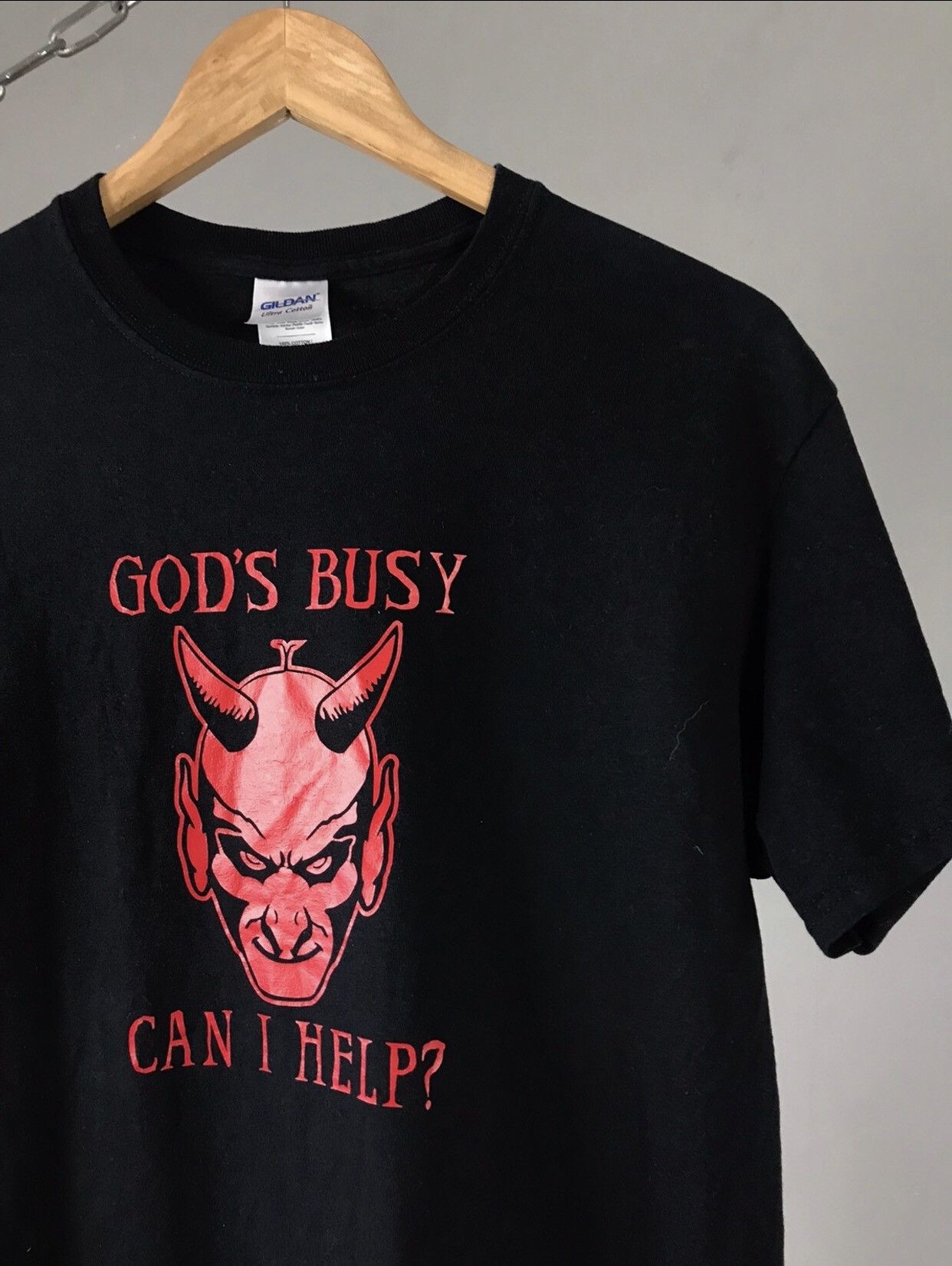 Vintage Vintage God’s Busy Satan Devil Evil Tee Size US M / EU 48-50 / 2 - 2 Thumbnail