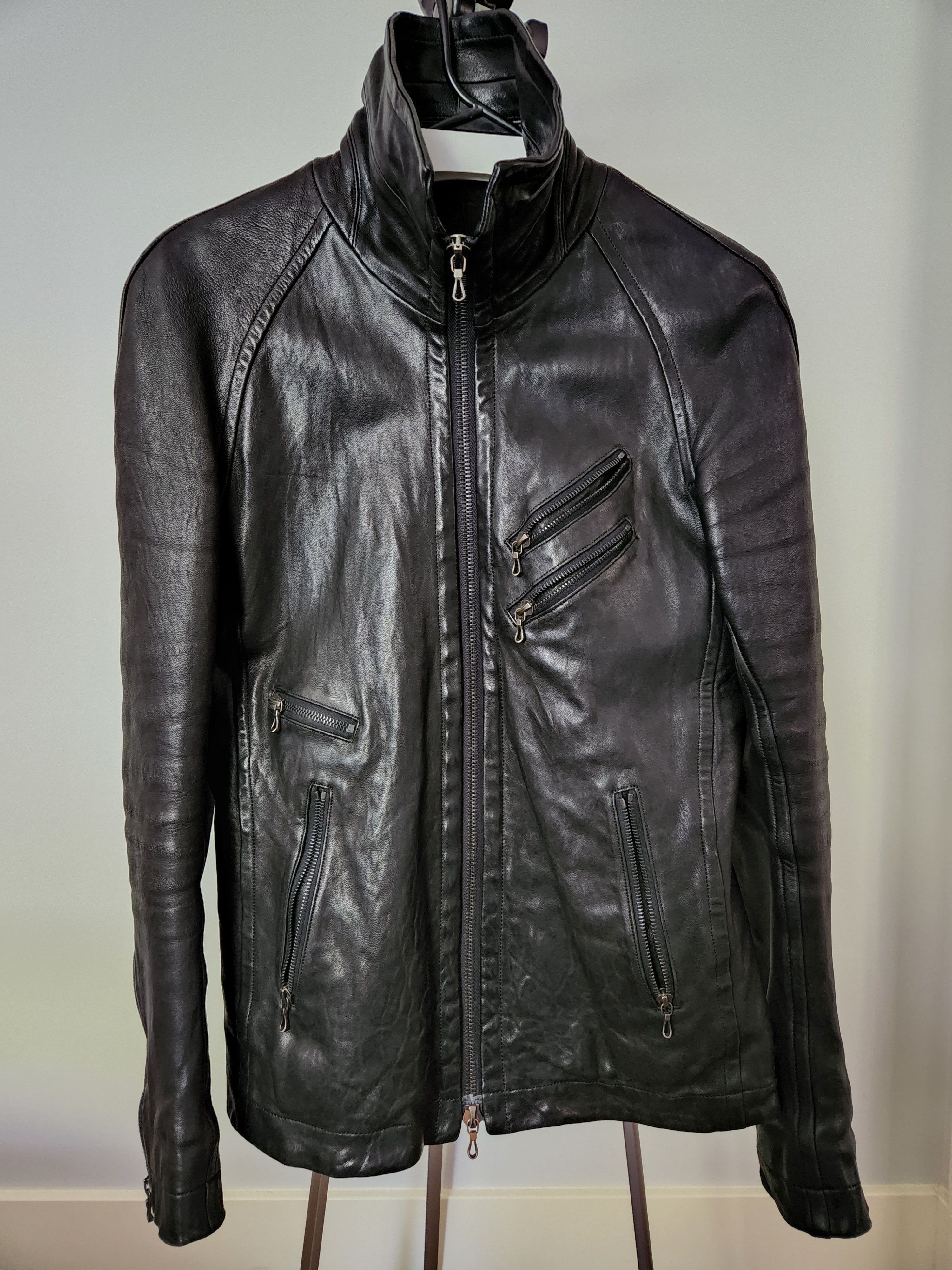 Julius _7 08 S/S Jut Neck Leather Jacket Size US M / EU 48-50 / 2 - 4 Thumbnail