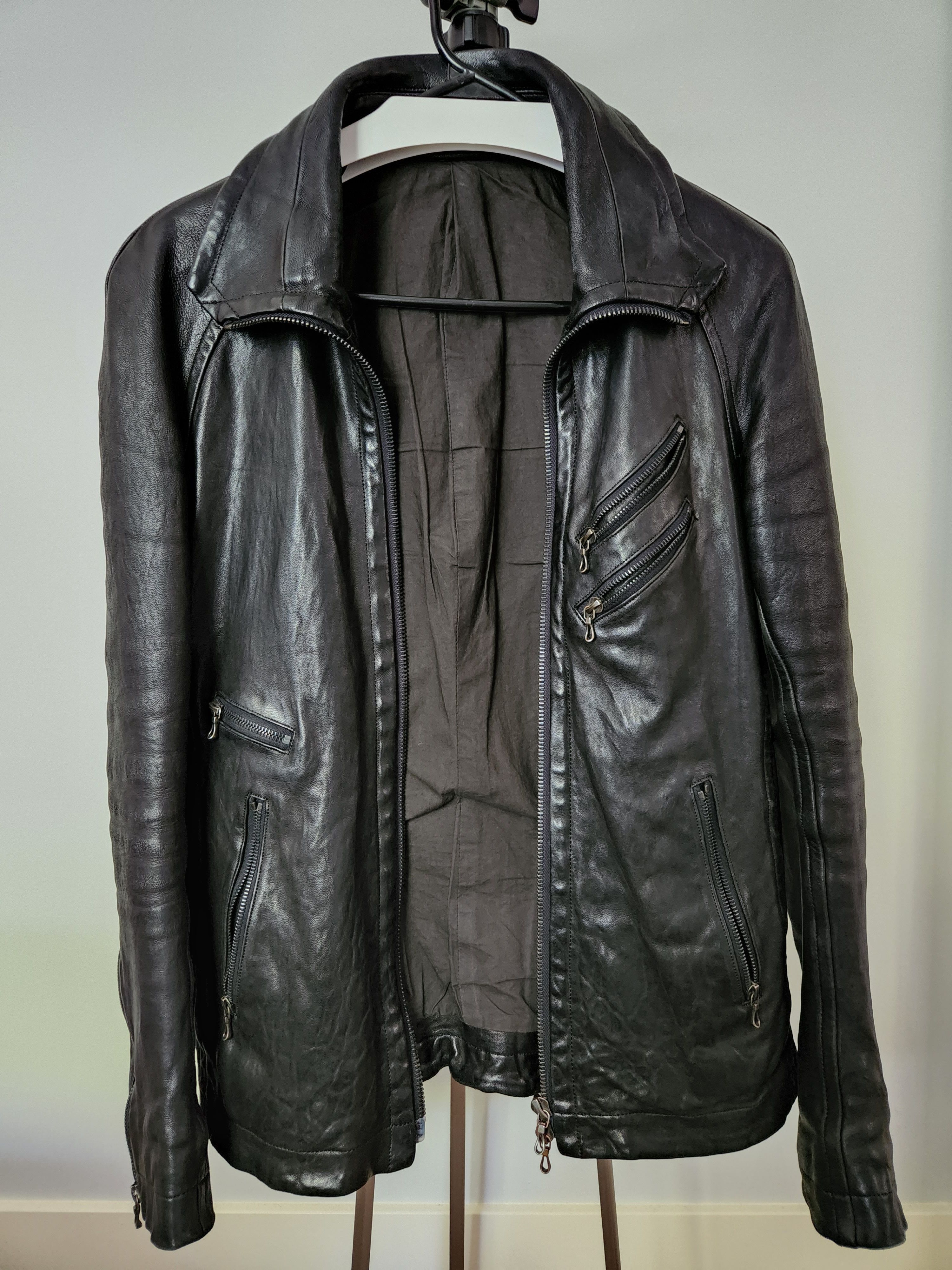 Julius _7 08 S/S Jut Neck Leather Jacket Size US M / EU 48-50 / 2 - 3 Thumbnail