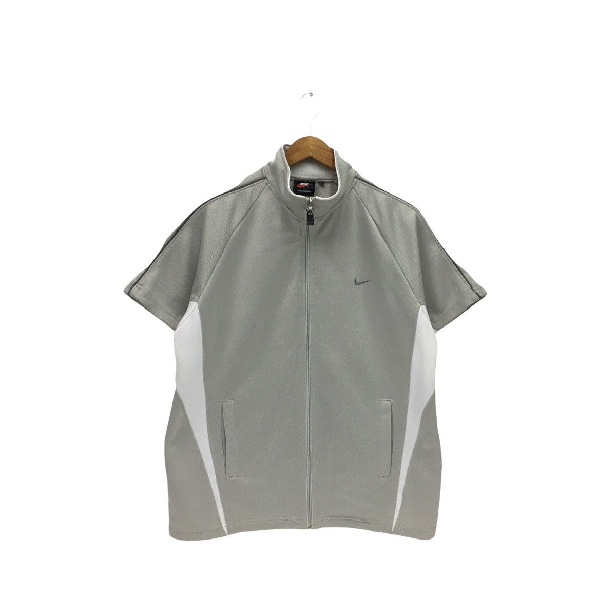 Nike × Vintage Vintage Nike Swoosh Small Logo Short Sleeve Track Top jacket Size US M / EU 48-50 / 2 - 1 Thumbnail