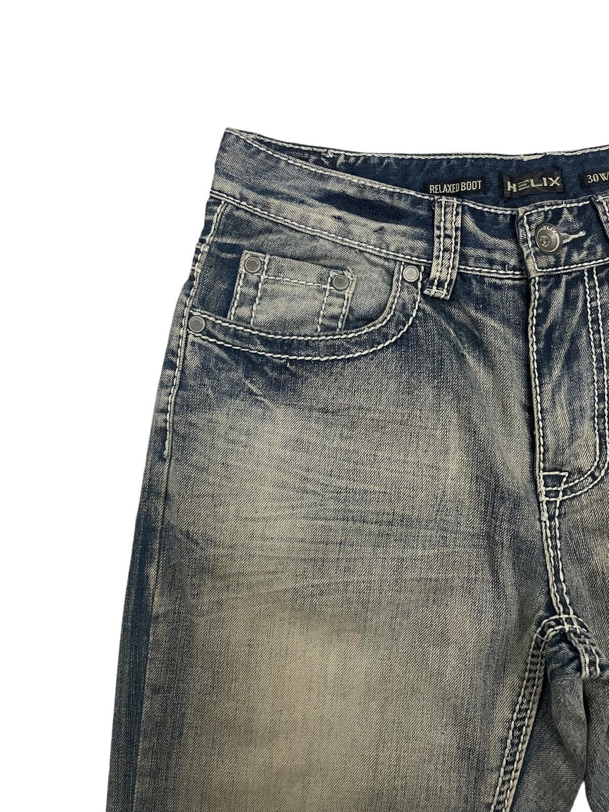 If Six Was Nine Japanese Brand Cross Design Mud Wash Relaxed Flare Jeans Size US 30 / EU 46 - 8 Thumbnail