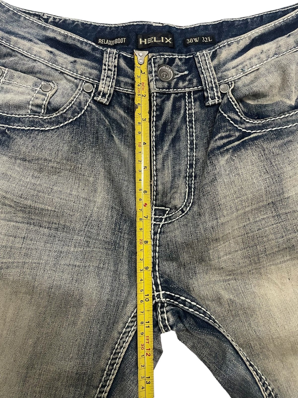 If Six Was Nine Japanese Brand Cross Design Mud Wash Relaxed Flare Jeans Size US 30 / EU 46 - 19 Thumbnail