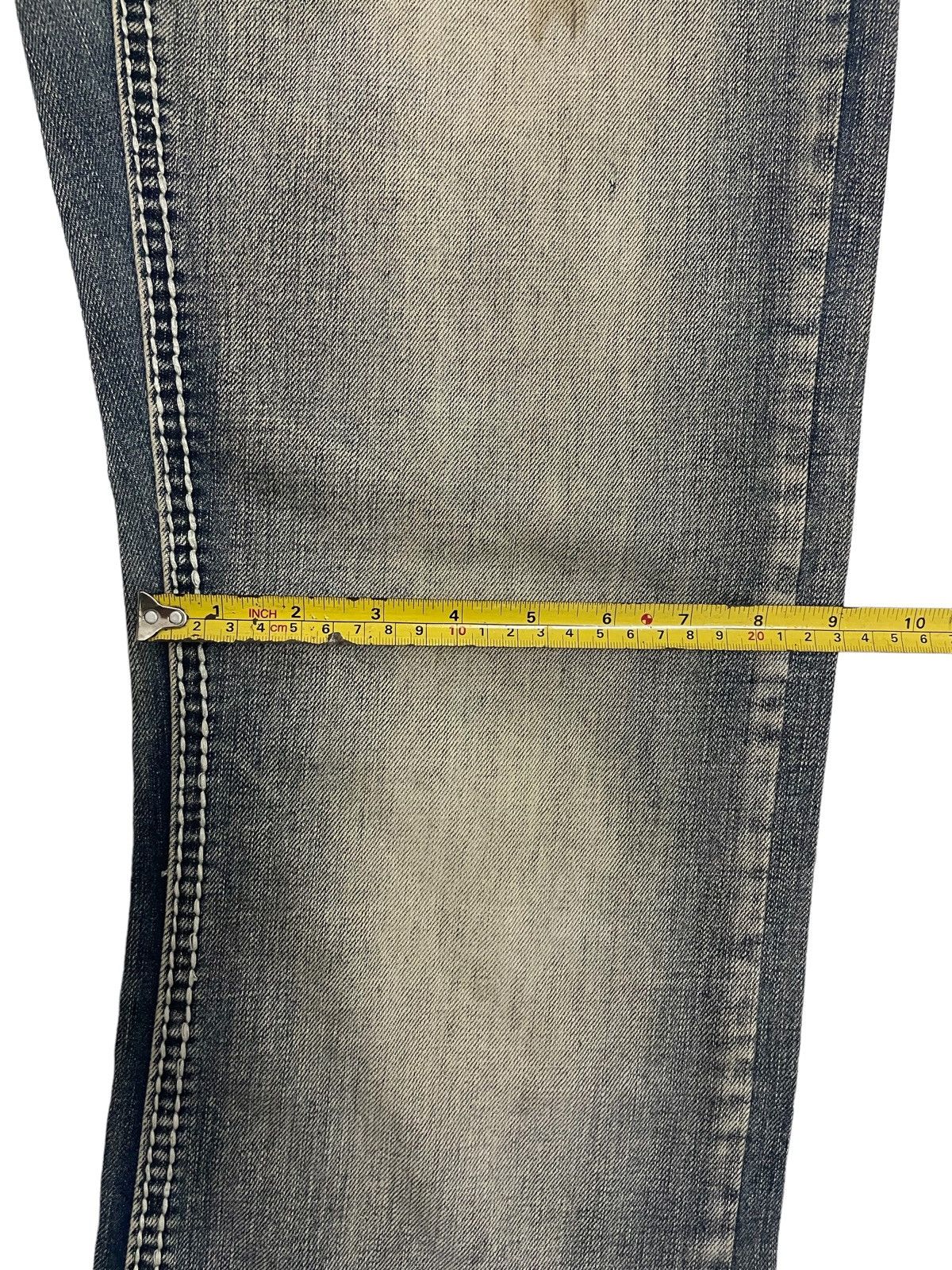 If Six Was Nine Japanese Brand Cross Design Mud Wash Relaxed Flare Jeans Size US 30 / EU 46 - 20 Thumbnail