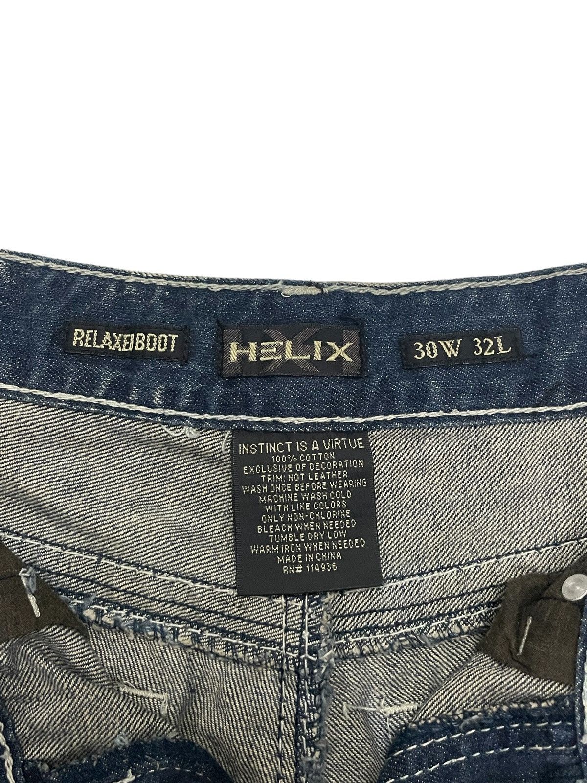 If Six Was Nine Japanese Brand Cross Design Mud Wash Relaxed Flare Jeans Size US 30 / EU 46 - 16 Thumbnail