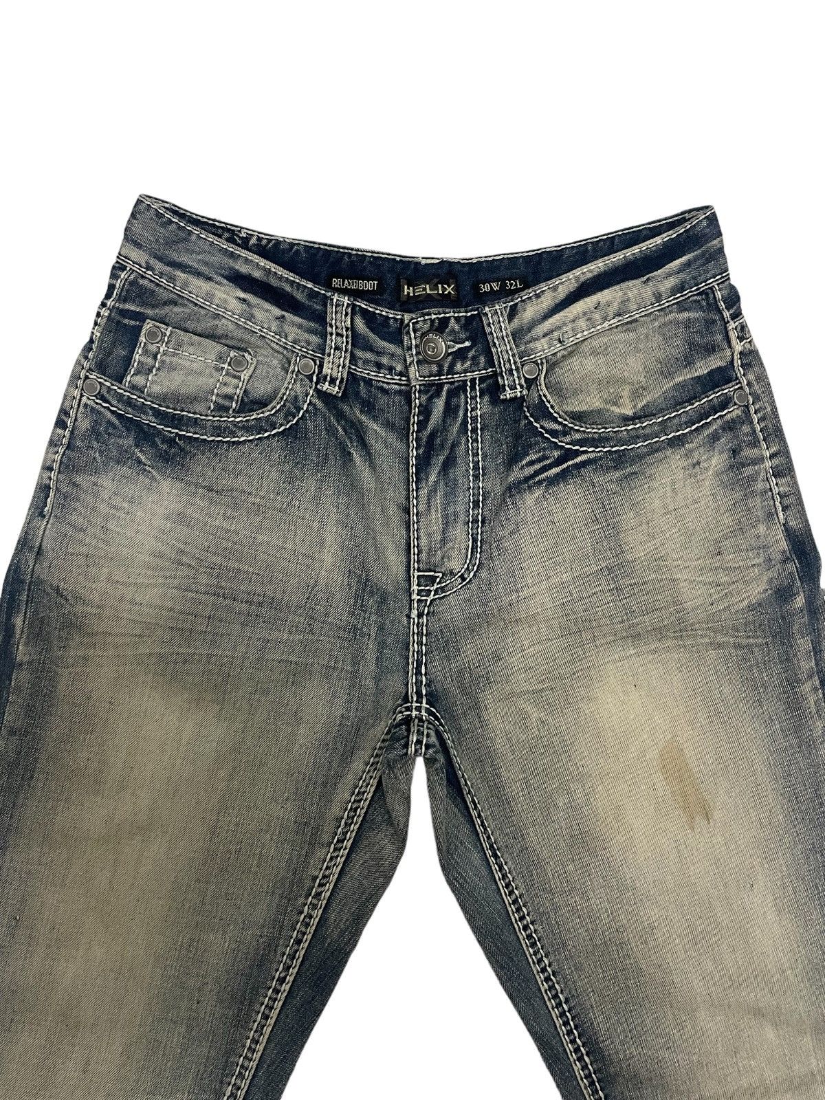 If Six Was Nine Japanese Brand Cross Design Mud Wash Relaxed Flare Jeans Size US 30 / EU 46 - 7 Thumbnail