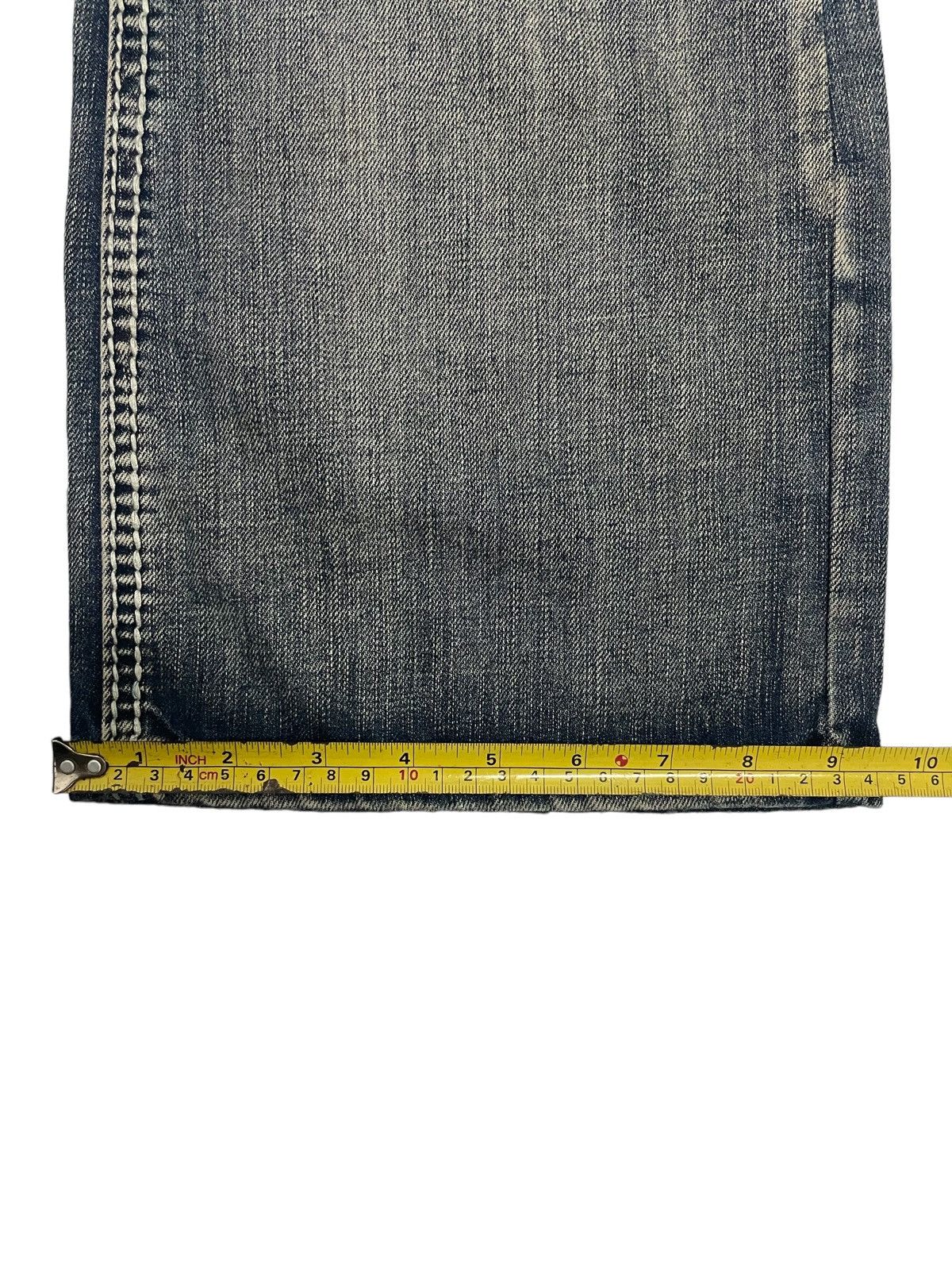 If Six Was Nine Japanese Brand Cross Design Mud Wash Relaxed Flare Jeans Size US 30 / EU 46 - 21 Thumbnail
