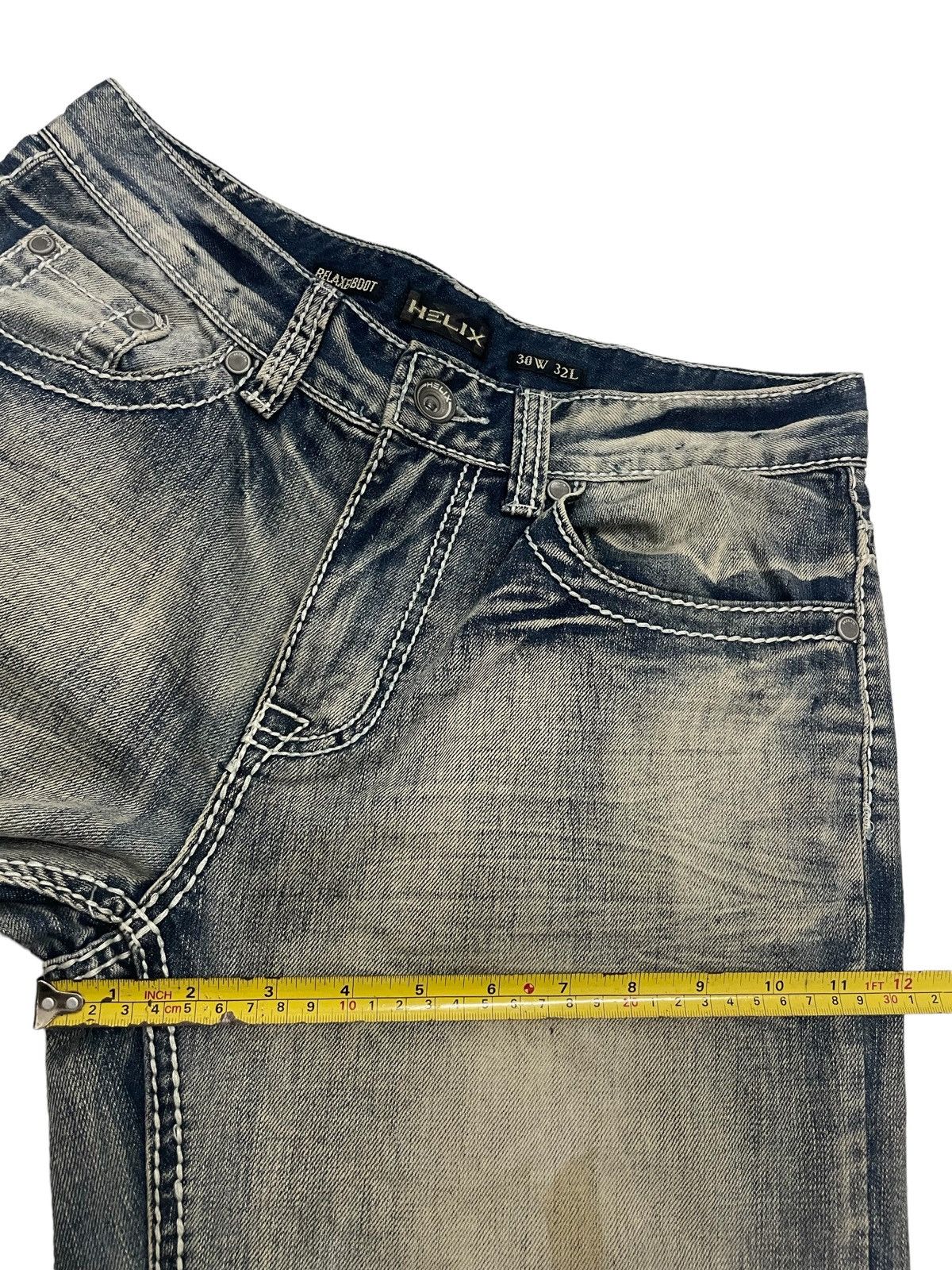 If Six Was Nine Japanese Brand Cross Design Mud Wash Relaxed Flare Jeans Size US 30 / EU 46 - 18 Thumbnail