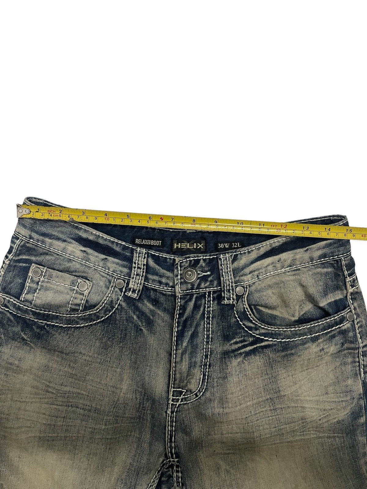 If Six Was Nine Japanese Brand Cross Design Mud Wash Relaxed Flare Jeans Size US 30 / EU 46 - 17 Thumbnail