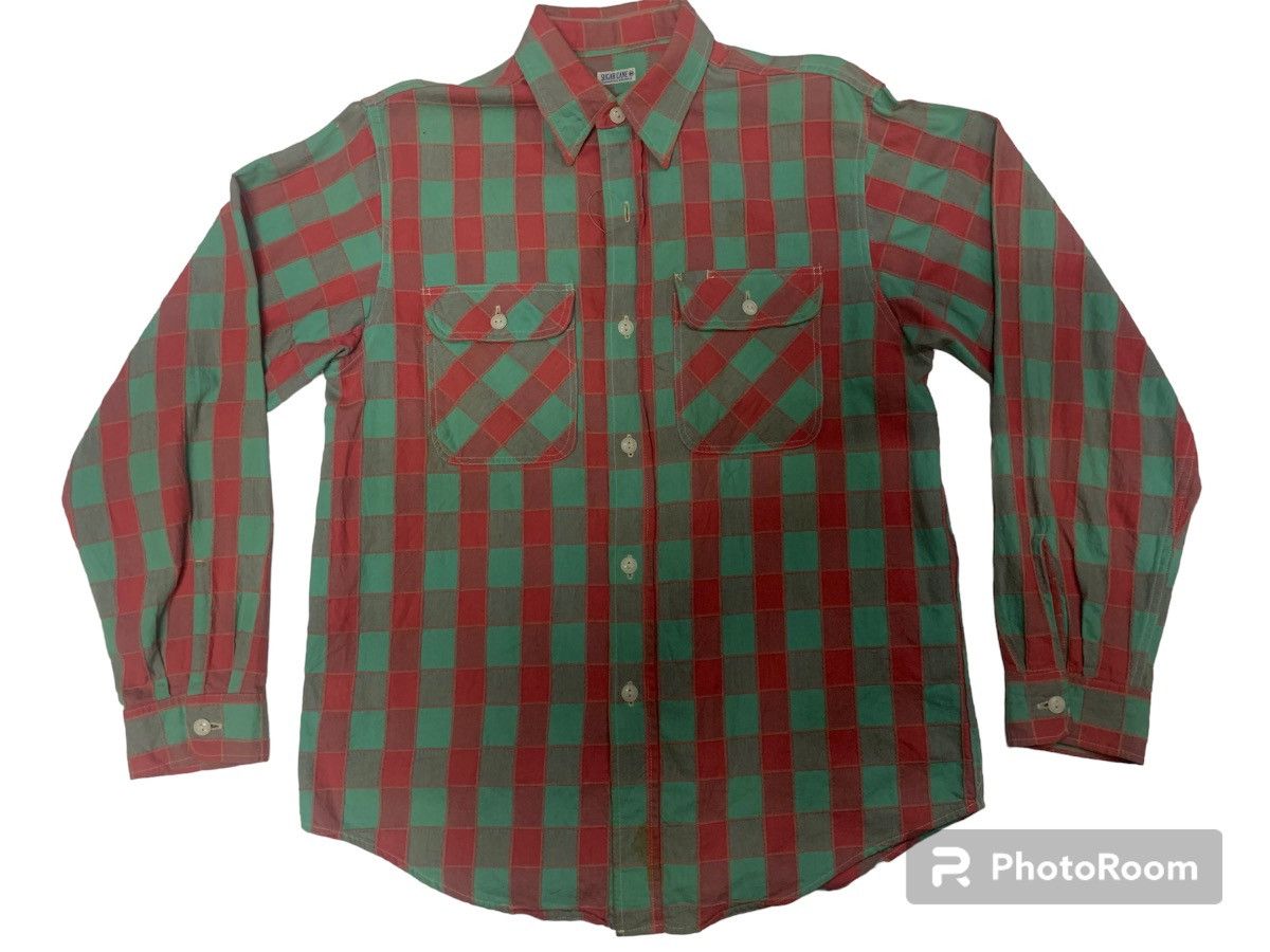 image of Sugar Cane Patchwork Button Up in Reds, Men's (Size Medium)