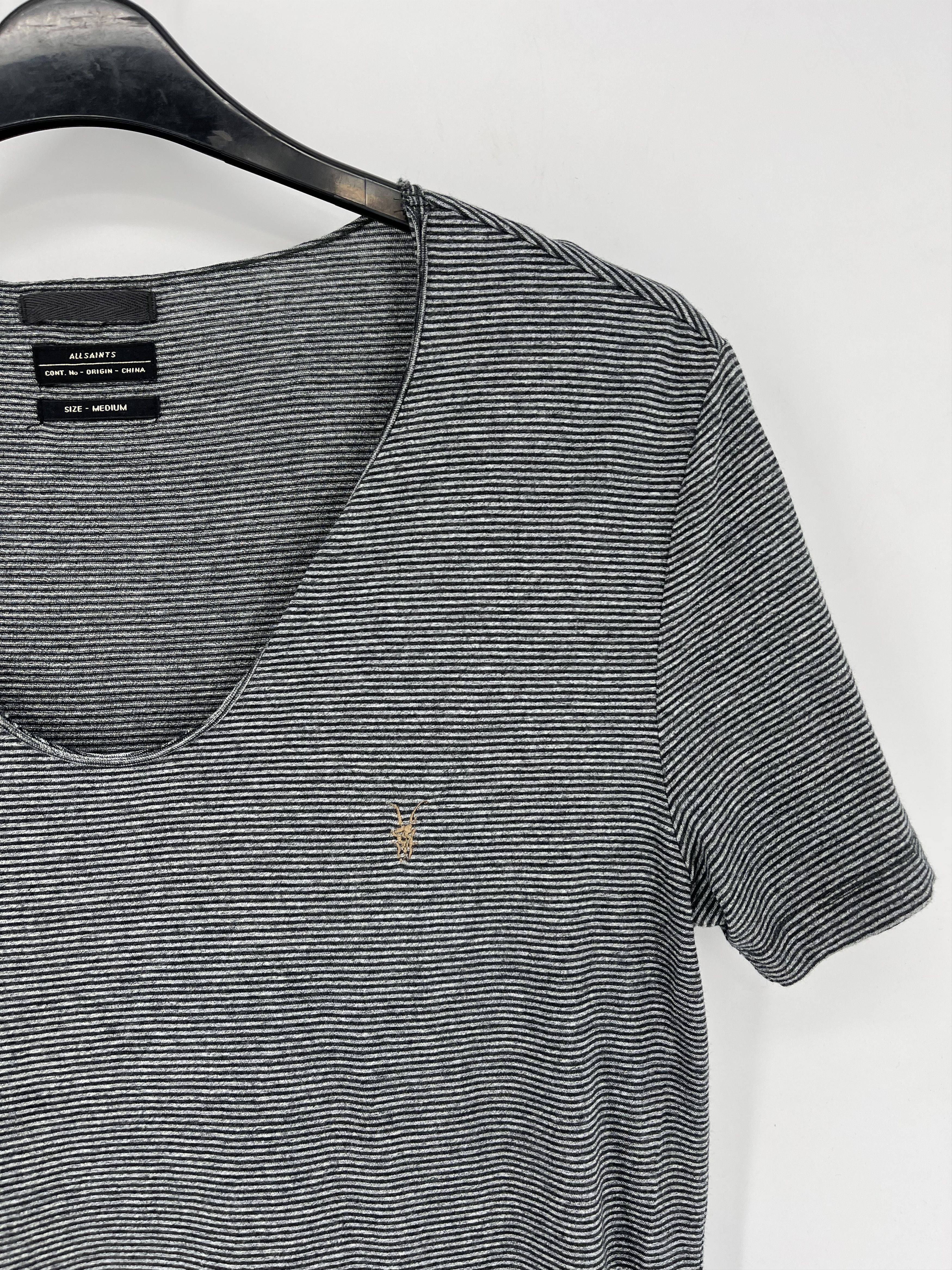 Allsaints AllSaints Men's striped tshirt V-Neckline Size US M / EU 48-50 / 2 - 6 Thumbnail