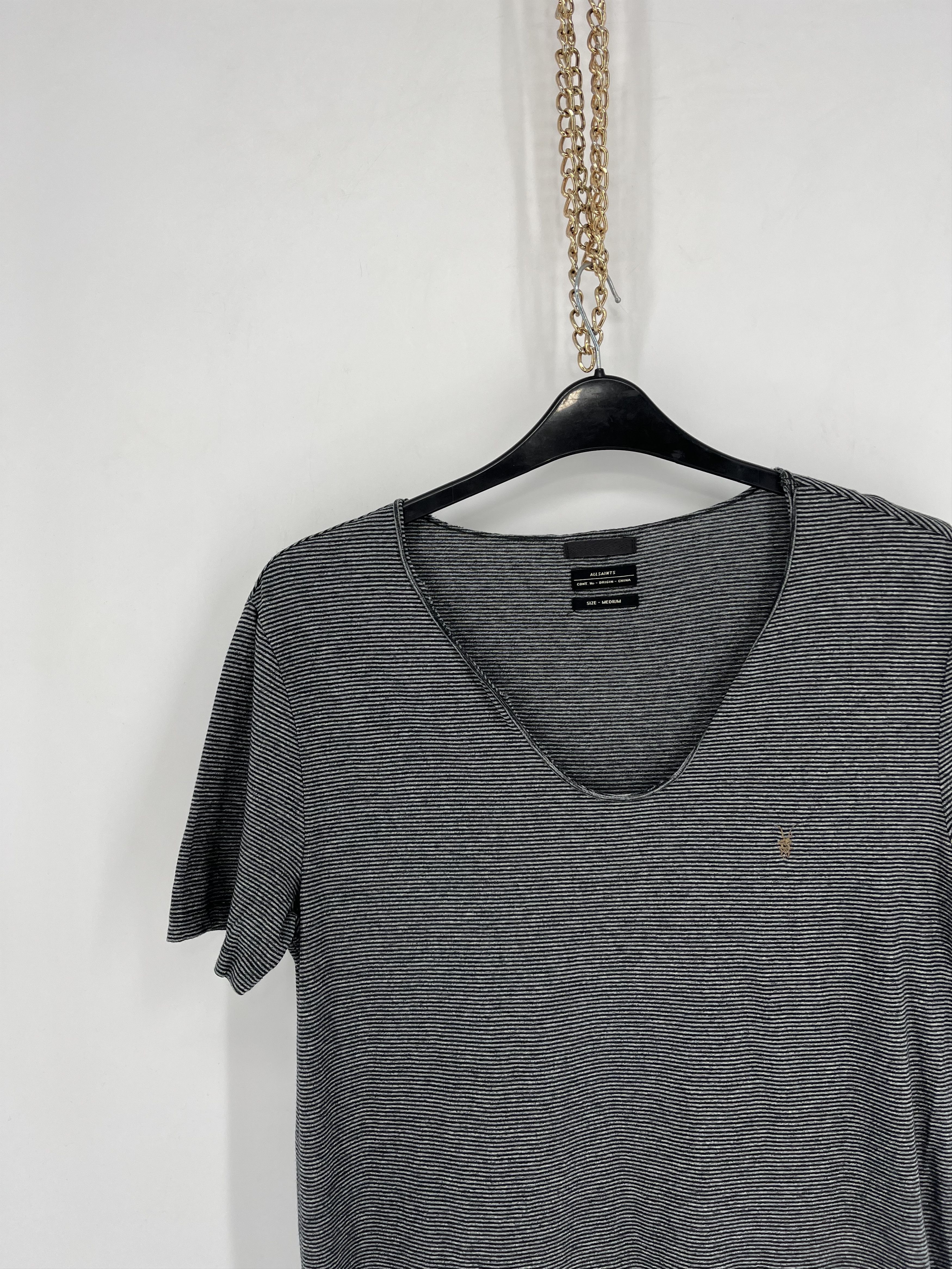 Allsaints AllSaints Men's striped tshirt V-Neckline Size US M / EU 48-50 / 2 - 4 Thumbnail
