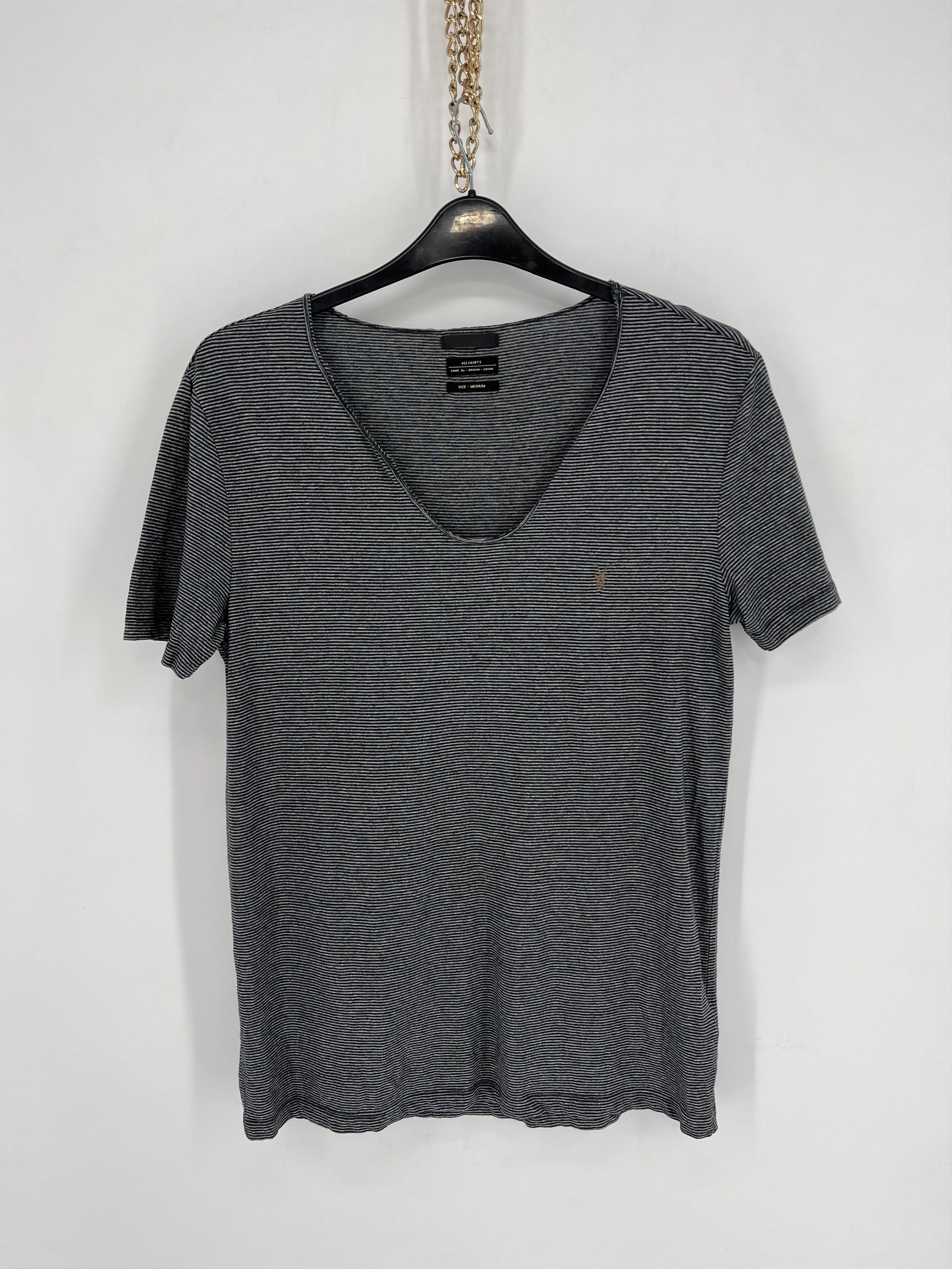 Allsaints AllSaints Men's striped tshirt V-Neckline Size US M / EU 48-50 / 2 - 3 Thumbnail