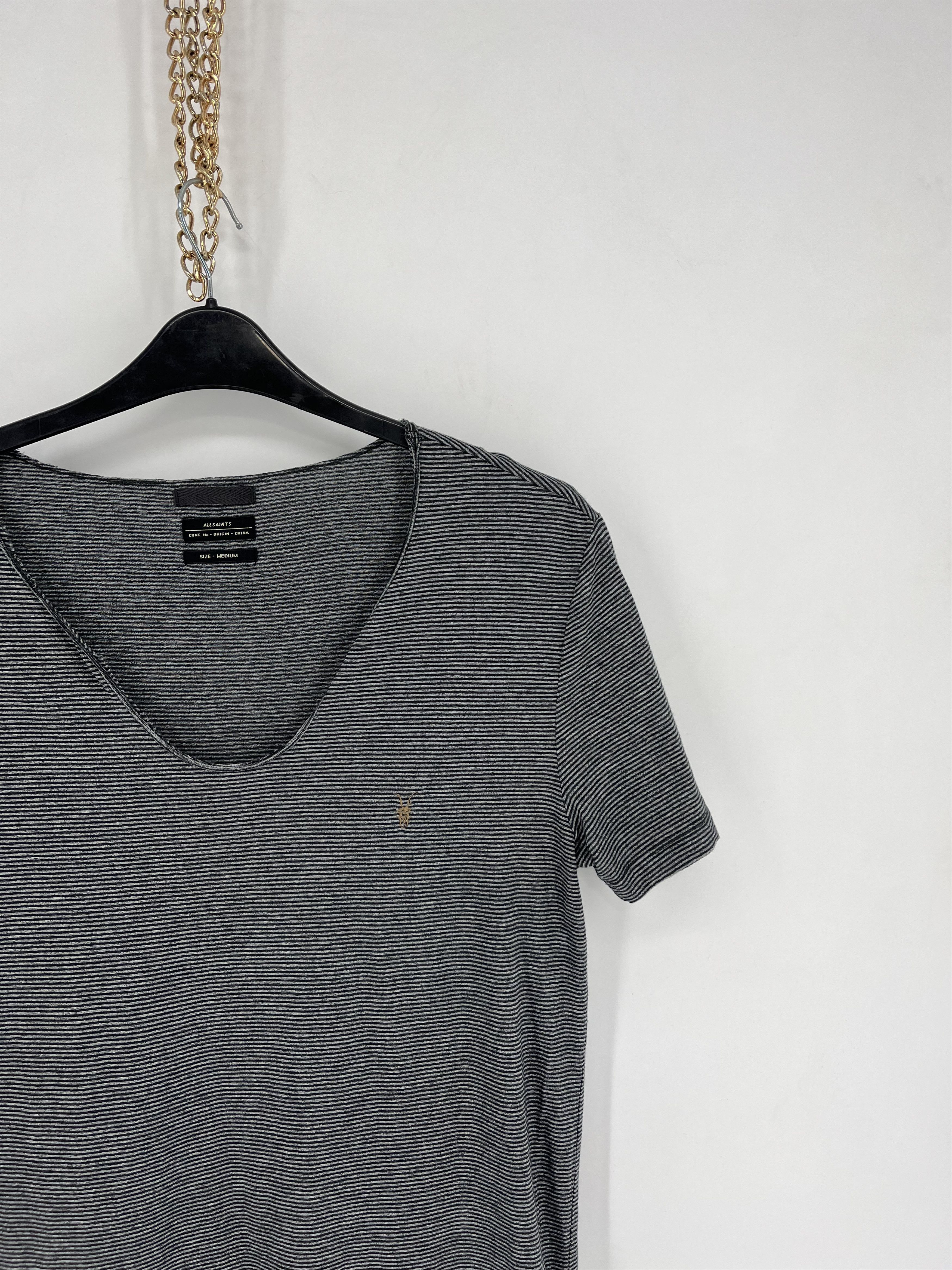 Allsaints AllSaints Men's striped tshirt V-Neckline Size US M / EU 48-50 / 2 - 5 Thumbnail