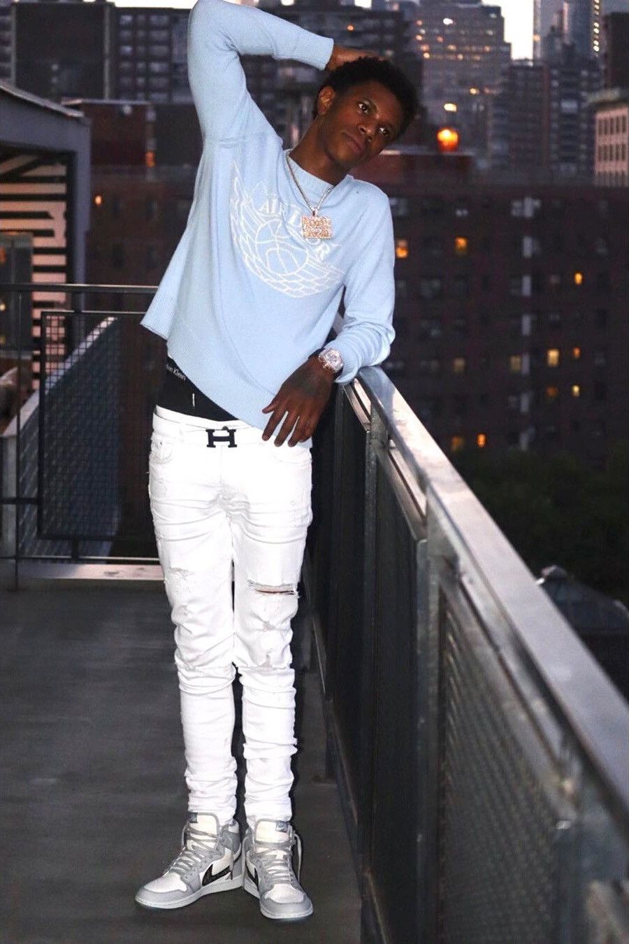 Dior × Jordan Brand (BNWT) Kim Jones “Air Dior” blue cashmere sweater Size US L / EU 52-54 / 3 - 13 Thumbnail