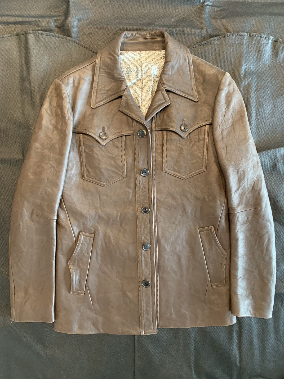 Number (N)ine (Runway) Fw07 “Love God Murder” leather shirt jacket Size US M / EU 48-50 / 2 - 10 Thumbnail