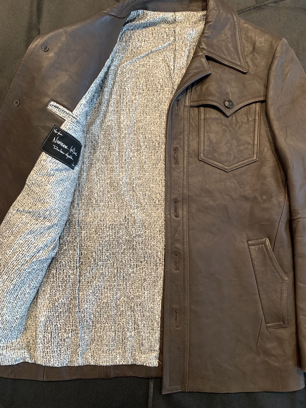 Number (N)ine (Runway) Fw07 “Love God Murder” leather shirt jacket Size US M / EU 48-50 / 2 - 13 Thumbnail