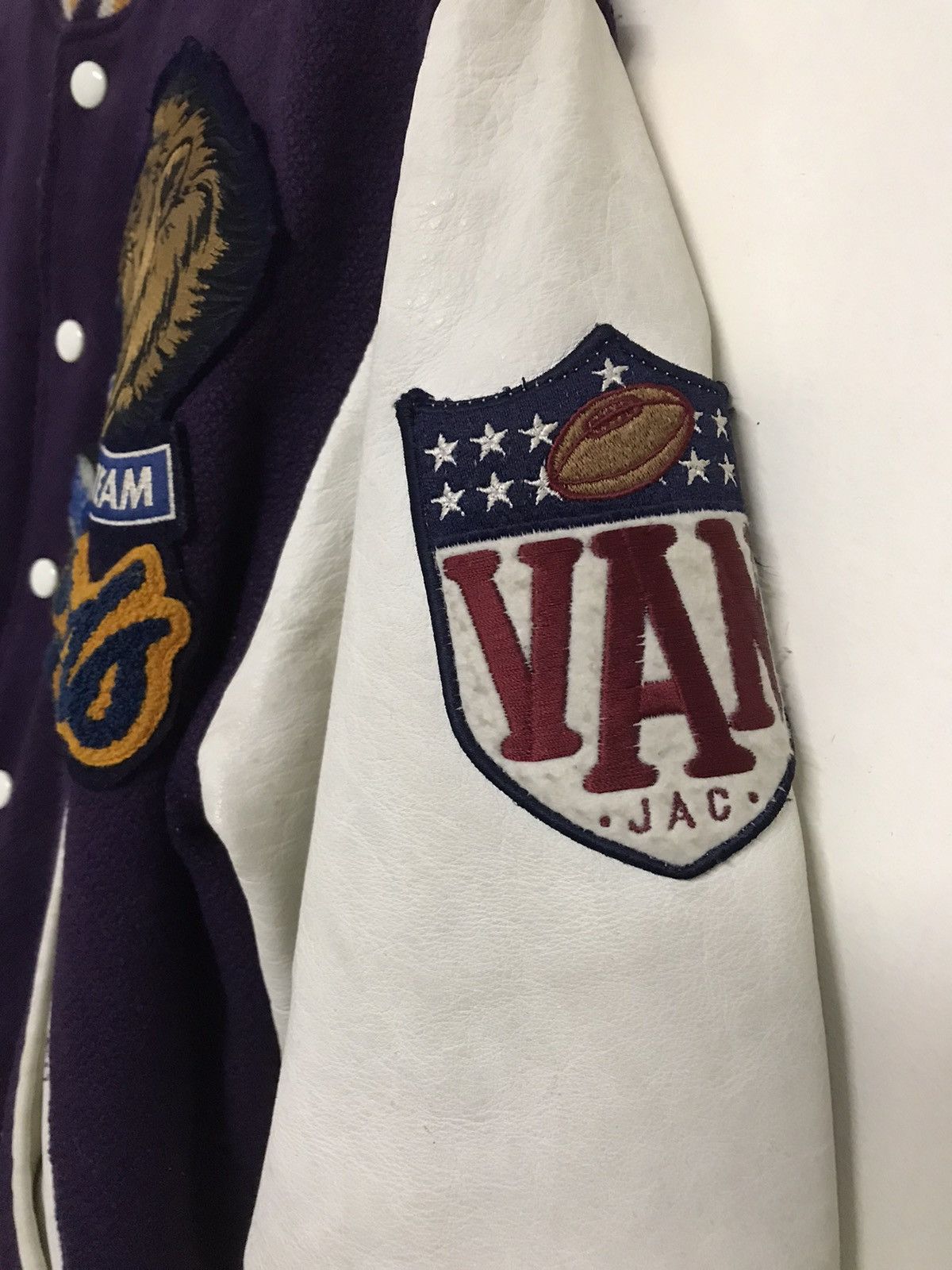 Van Van Jac Varsity Jacket Football team wool leather jacket Size US M / EU 48-50 / 2 - 10 Thumbnail