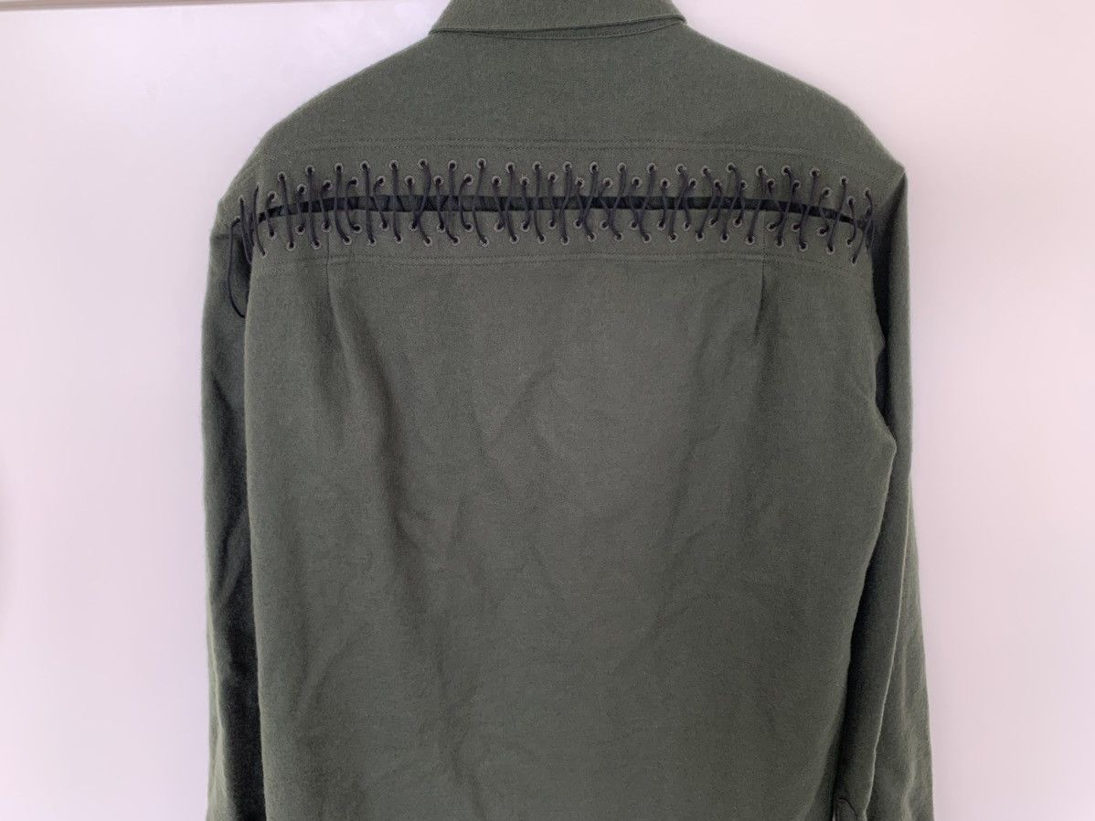 Haider Ackermann RRP$1450 Khaki green laced wool shirt Size US L / EU 52-54 / 3 - 12 Thumbnail
