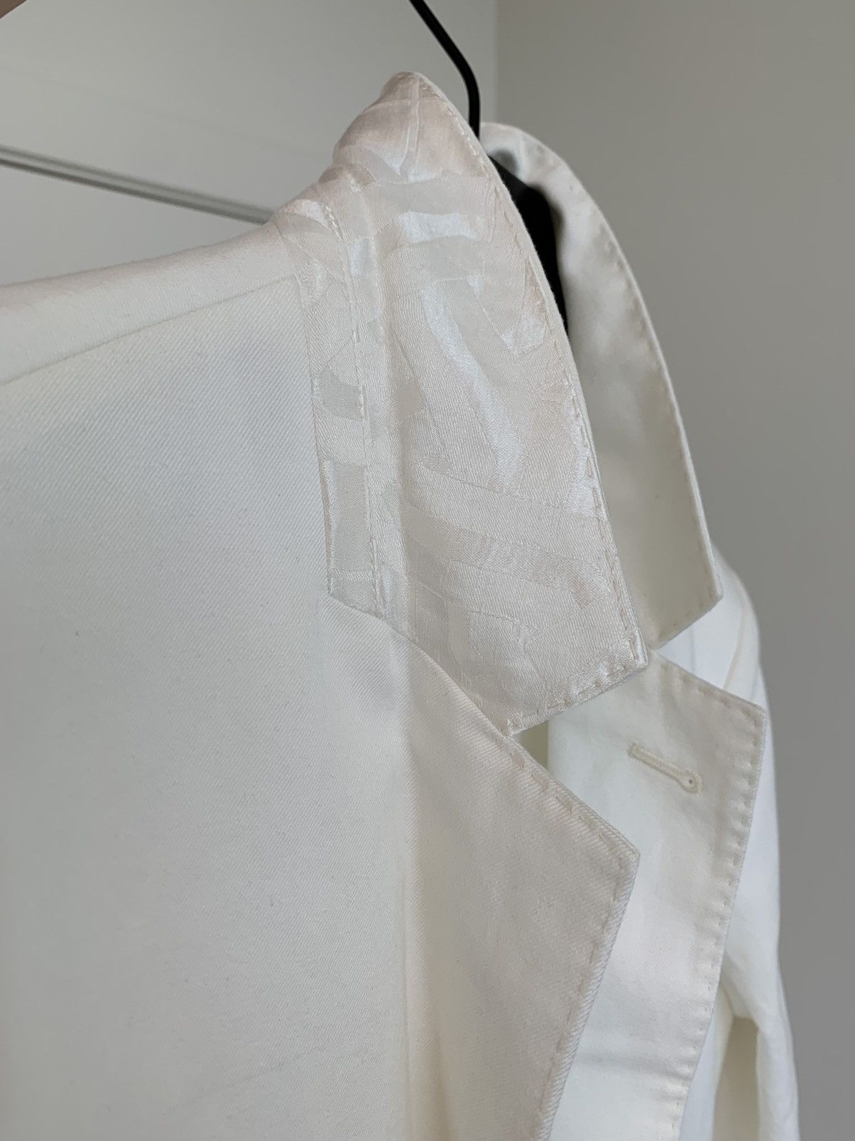 Haider Ackermann RRP$1865 White linen blend tuxedo jacket Size 48R - 11 Thumbnail