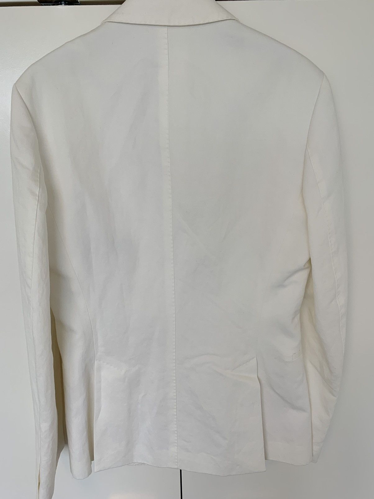 Haider Ackermann RRP$1865 White linen blend tuxedo jacket Size 48R - 8 Thumbnail
