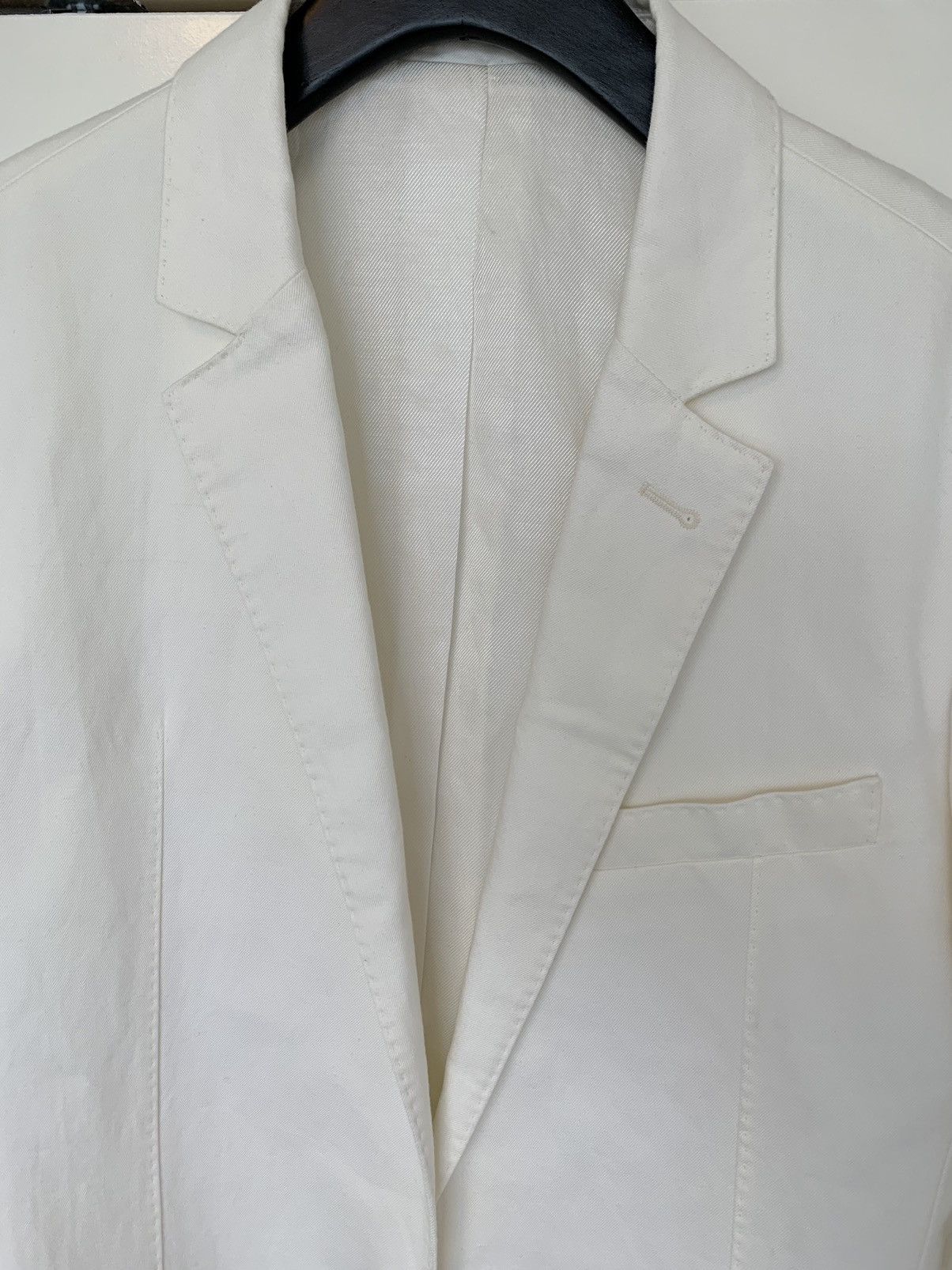 Haider Ackermann RRP$1865 White linen blend tuxedo jacket Size 48R - 3 Thumbnail