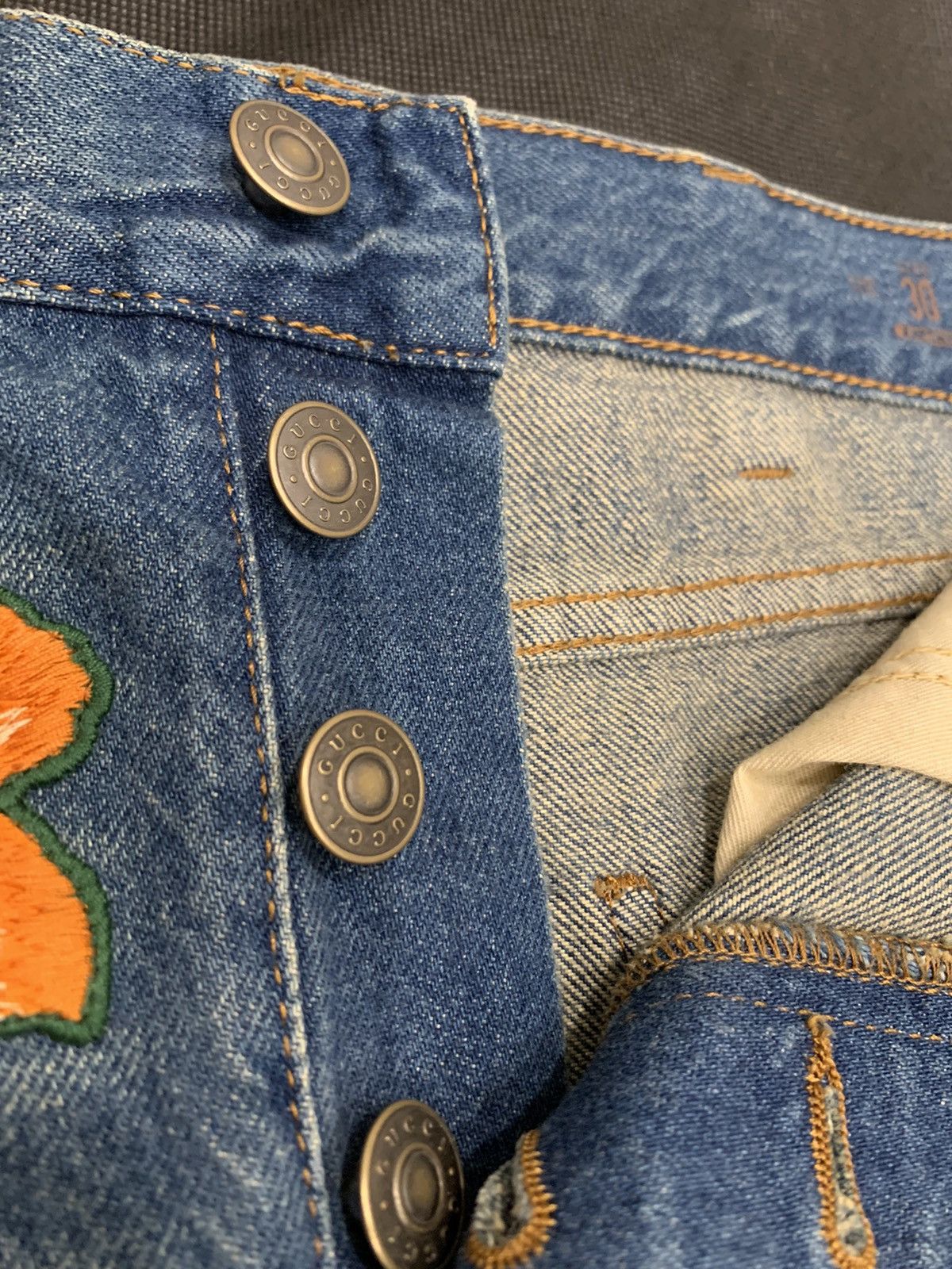Gucci (New) FW16 kingsnake embroidered denim jeans Size US 30 / EU 46 - 6 Thumbnail