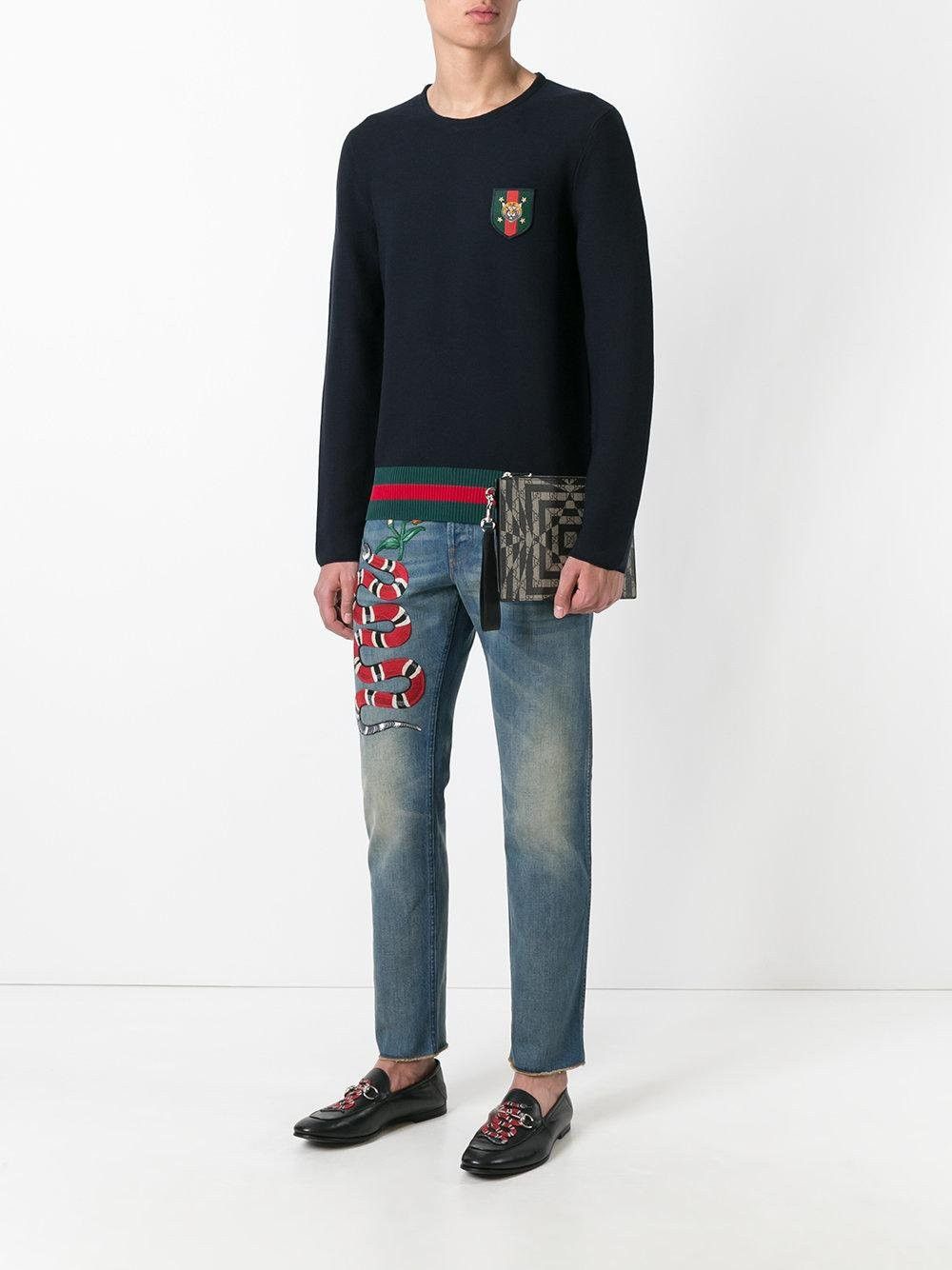 Gucci (New) FW16 kingsnake embroidered denim jeans Size US 30 / EU 46 - 15 Thumbnail