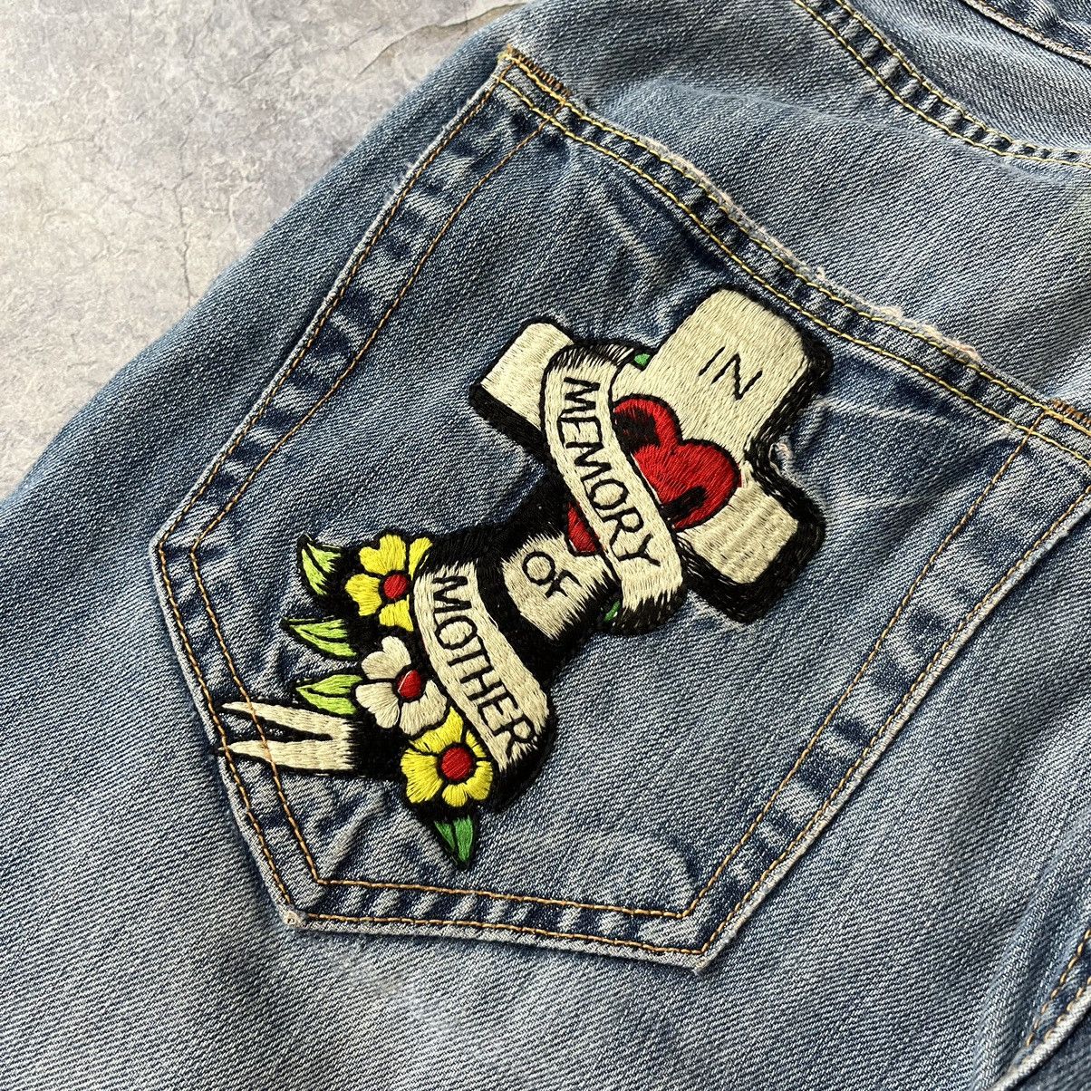 Ed Hardy VINTAGE Y2K ED HARDY CROSS IN MEMORY OF MOTHER JEANS 32x32 Size US 32 / EU 48 - 6 Thumbnail