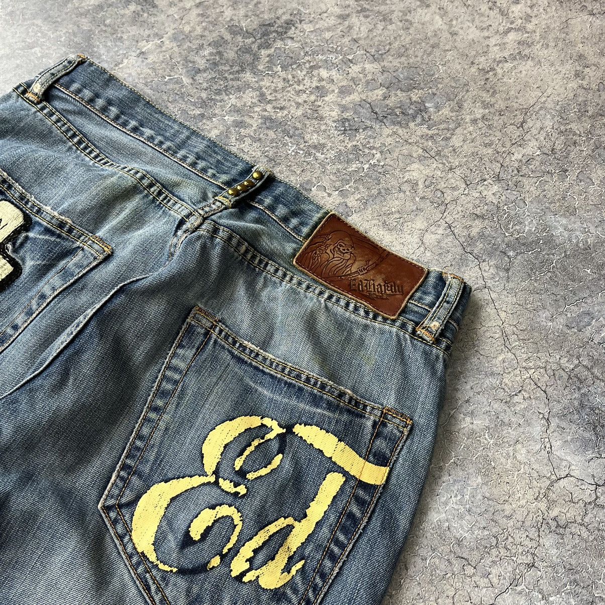 Ed Hardy VINTAGE Y2K ED HARDY CROSS IN MEMORY OF MOTHER JEANS 32x32 Size US 32 / EU 48 - 3 Thumbnail