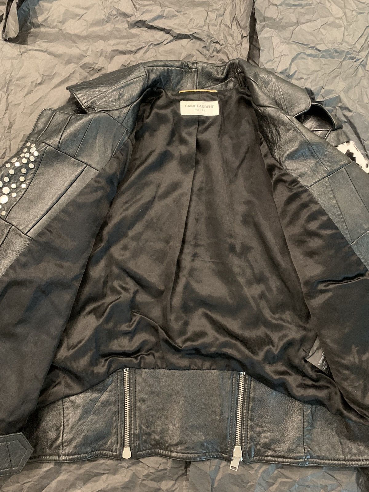 Hedi Slimane × Saint Laurent Paris New / SS’16 “Surf Sound” Patchwork Python Leather Jacket Size US XS / EU 42 / 0 - 10 Thumbnail
