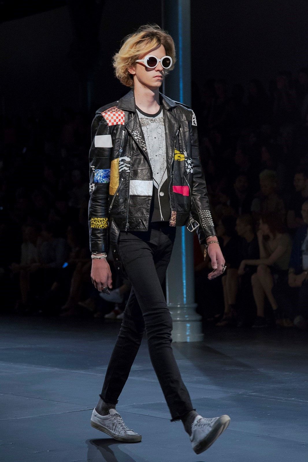Hedi Slimane × Saint Laurent Paris New / SS’16 “Surf Sound” Patchwork Python Leather Jacket Size US XS / EU 42 / 0 - 21 Thumbnail