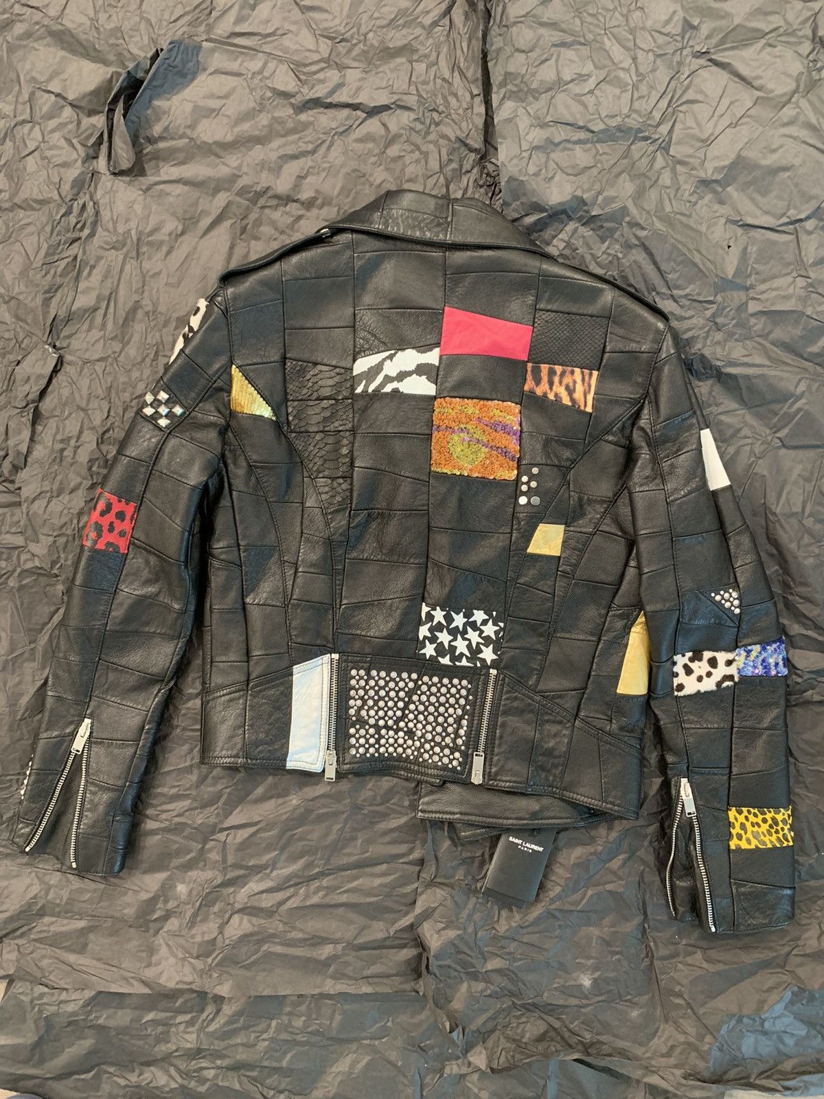 Hedi Slimane × Saint Laurent Paris New / SS’16 “Surf Sound” Patchwork Python Leather Jacket Size US XS / EU 42 / 0 - 12 Thumbnail