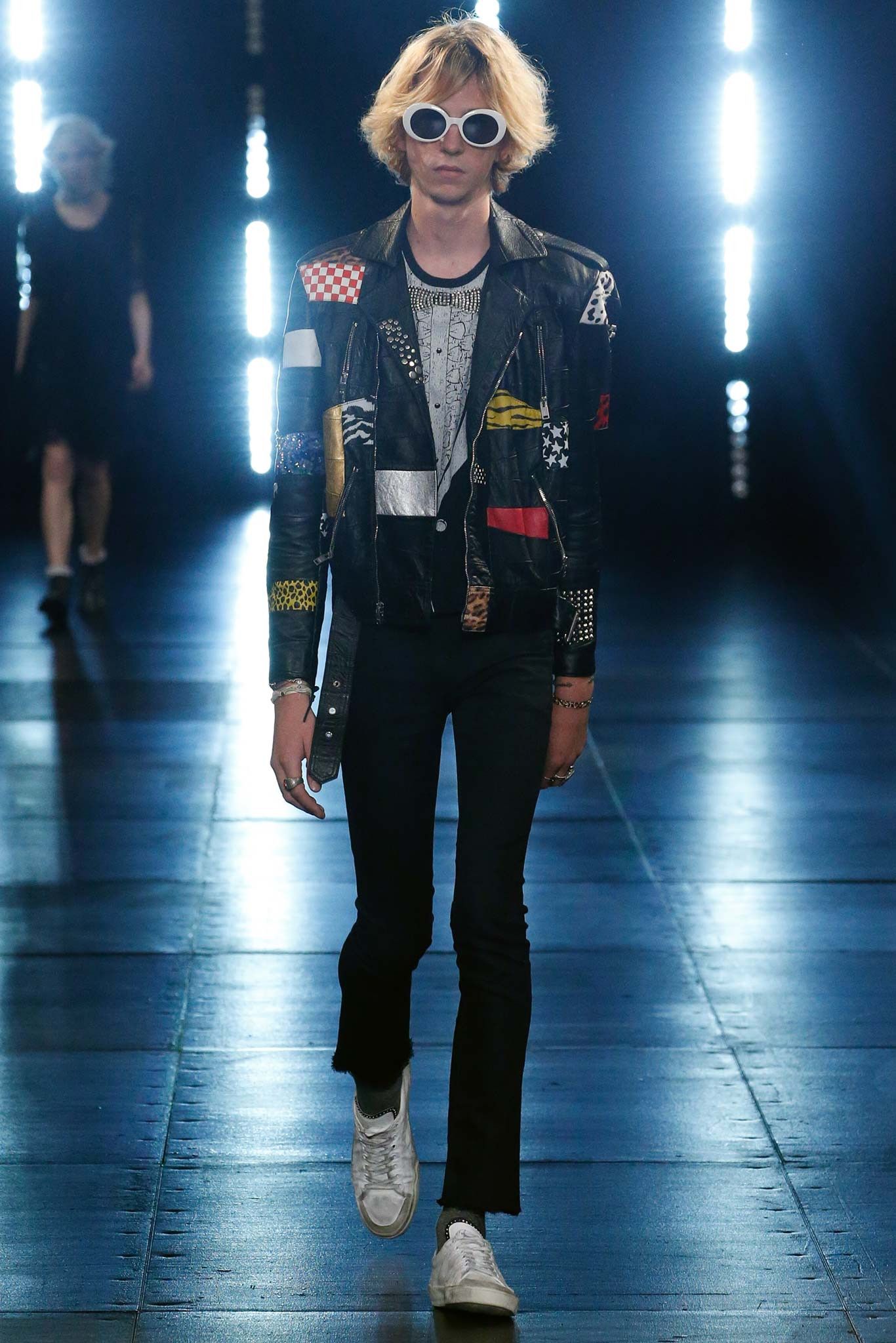 Hedi Slimane × Saint Laurent Paris New / SS’16 “Surf Sound” Patchwork Python Leather Jacket Size US XS / EU 42 / 0 - 20 Thumbnail