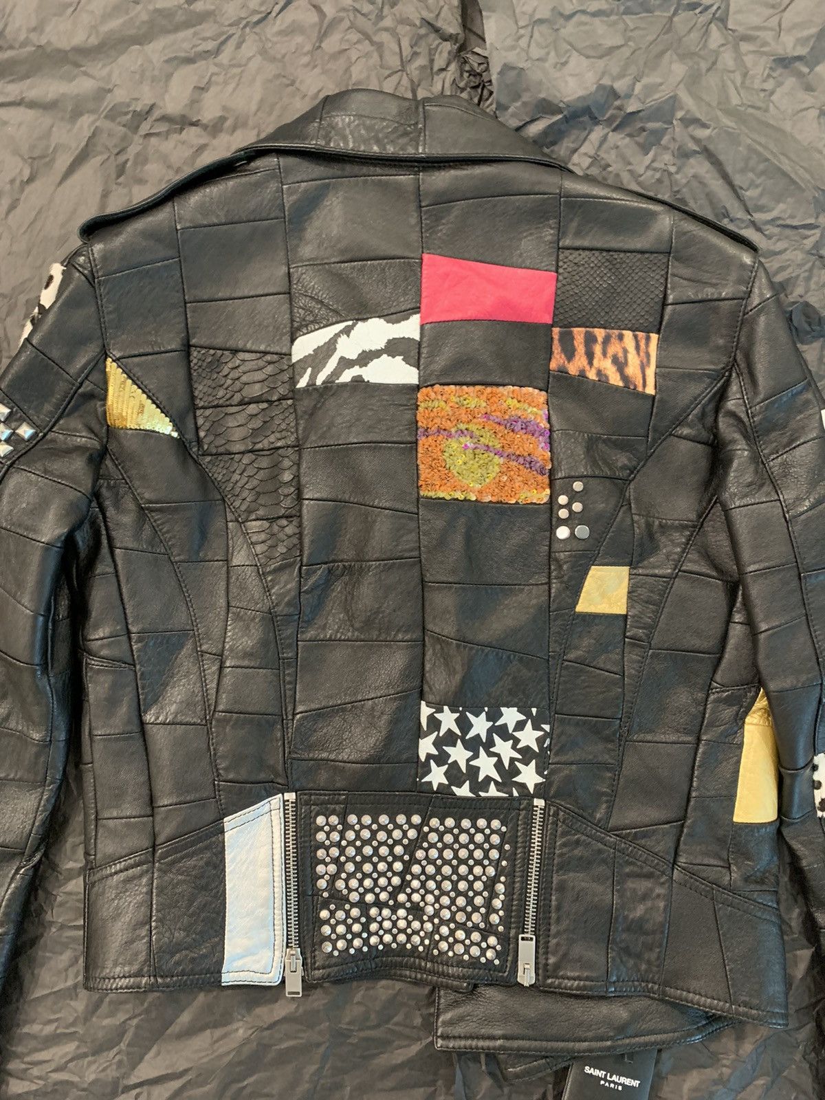 Hedi Slimane × Saint Laurent Paris New / SS’16 “Surf Sound” Patchwork Python Leather Jacket Size US XS / EU 42 / 0 - 13 Thumbnail
