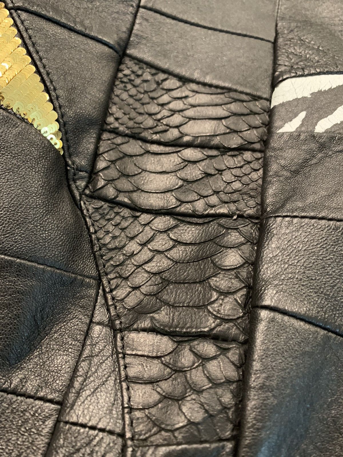 Hedi Slimane × Saint Laurent Paris New / SS’16 “Surf Sound” Patchwork Python Leather Jacket Size US XS / EU 42 / 0 - 16 Thumbnail