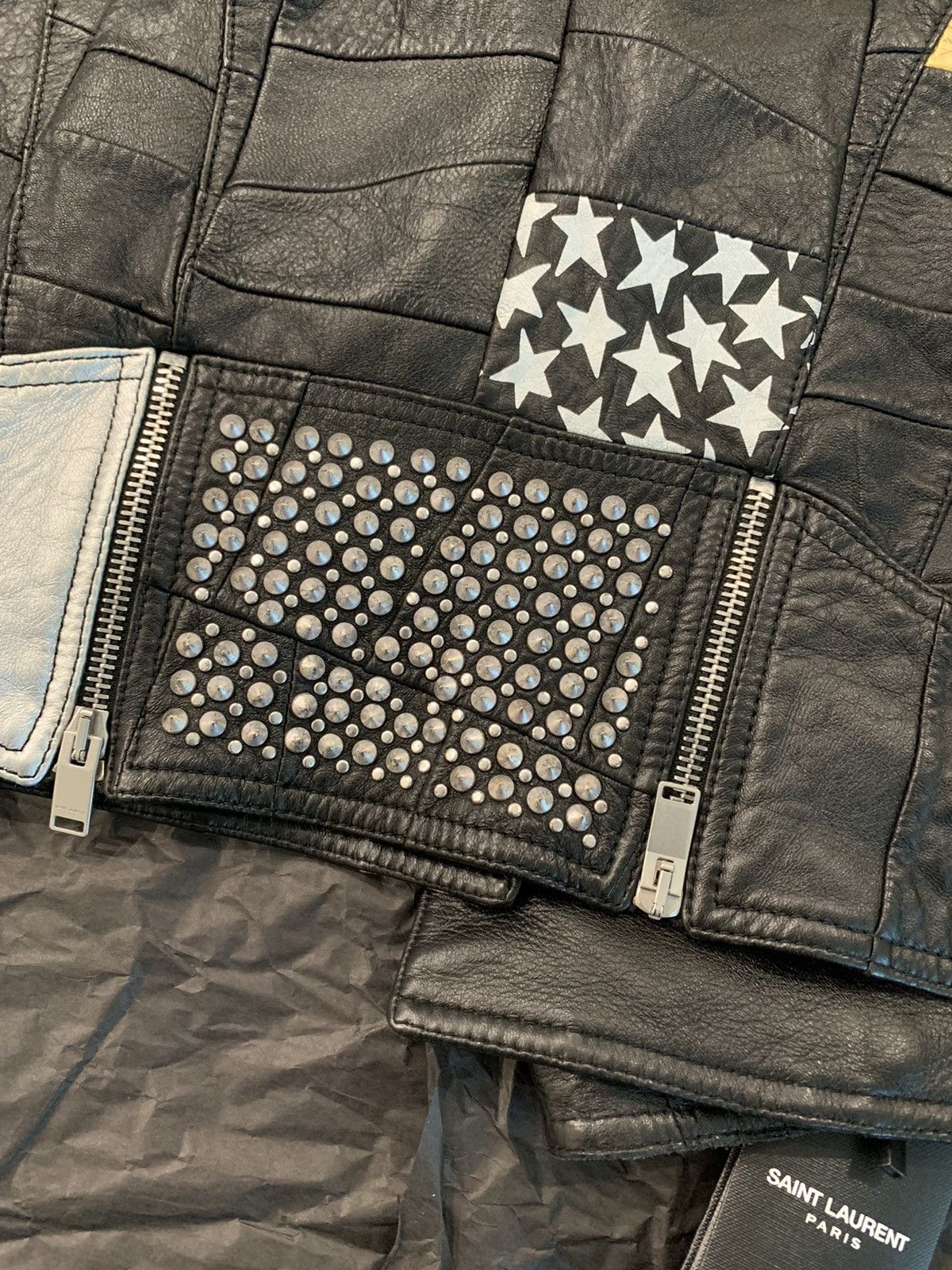Hedi Slimane × Saint Laurent Paris New / SS’16 “Surf Sound” Patchwork Python Leather Jacket Size US XS / EU 42 / 0 - 14 Thumbnail