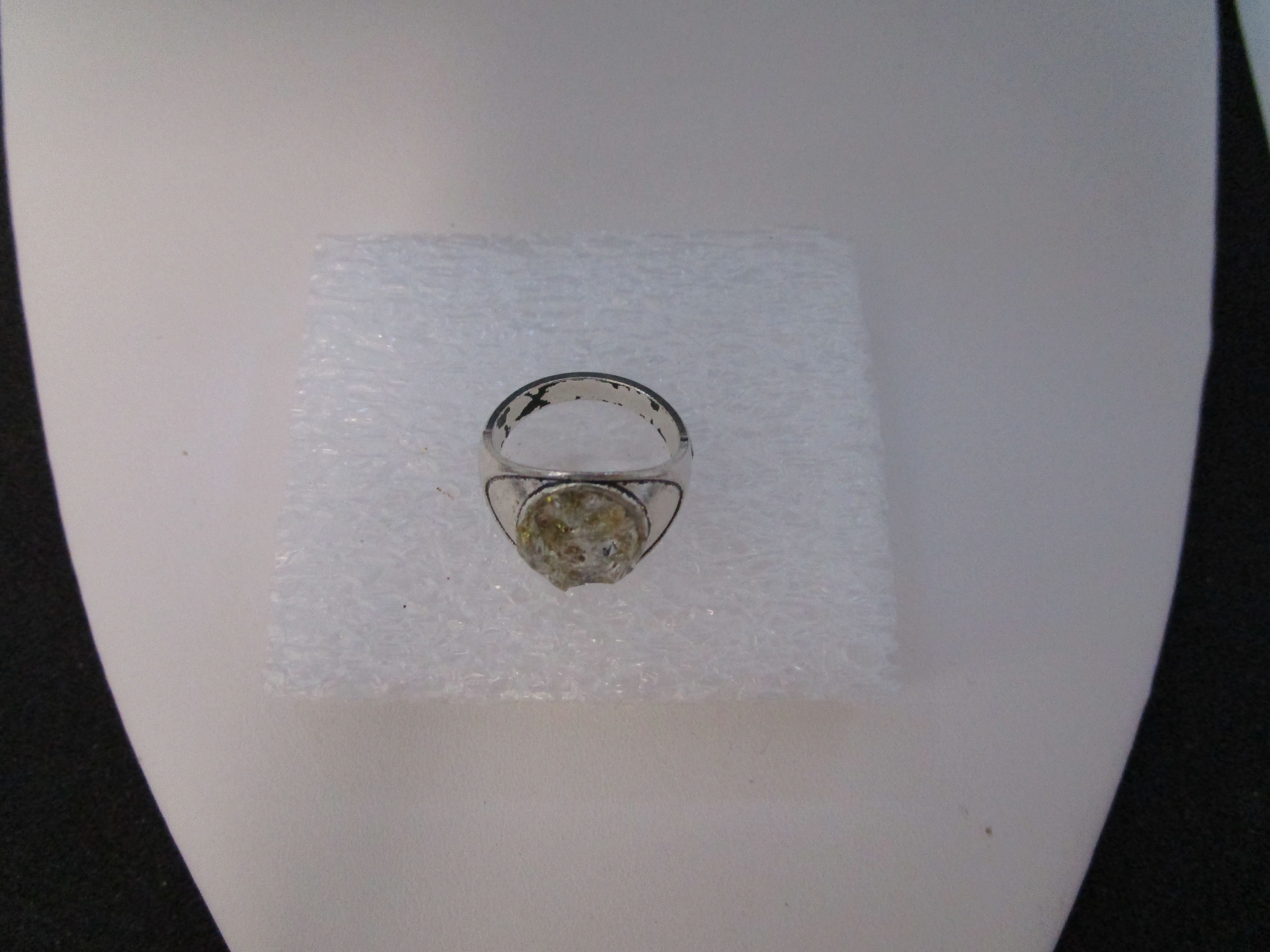 Handmade Golden Sand Crystal Tibetan Silver Ring - Size 7.25 Size ONE SIZE - 2 Thumbnail