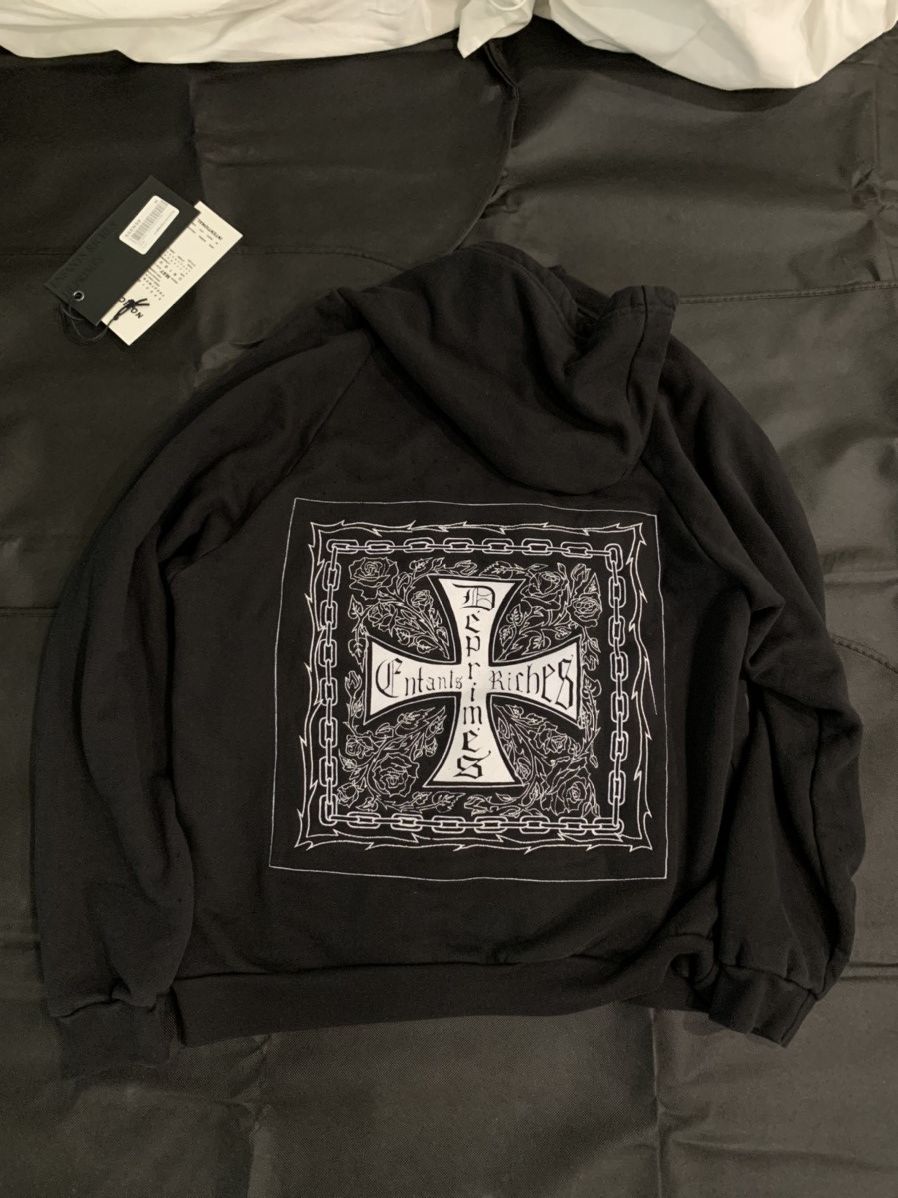 Enfants Riches Deprimes (NWT) Erd SS17 CROIX AVEC DES ROSES HOODIE Size US M / EU 48-50 / 2 - 1 Thumbnail