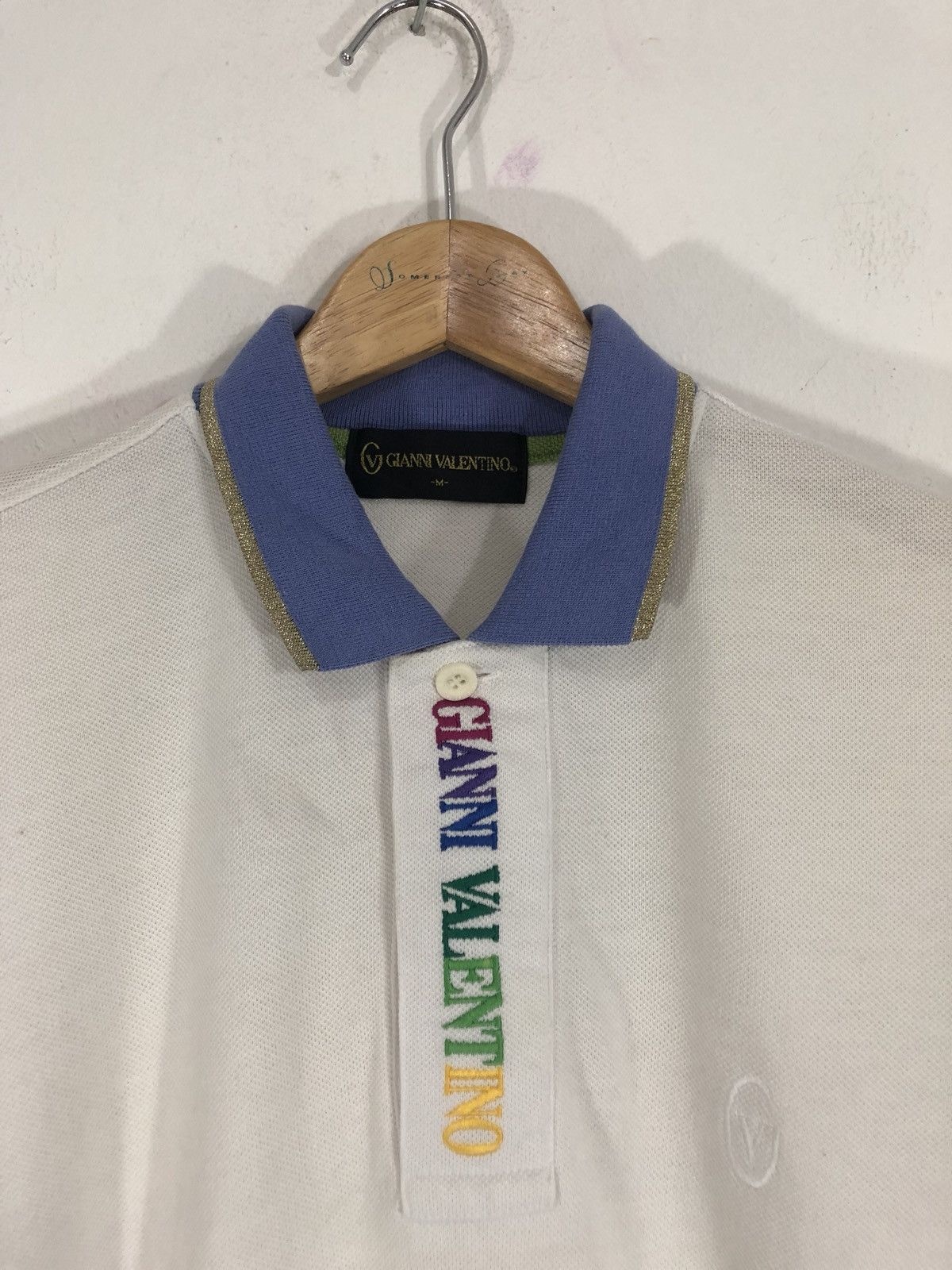 Valentino Gianni Valentino Colourful Embroidered Polo Shirt Size US M / EU 48-50 / 2 - 3 Thumbnail