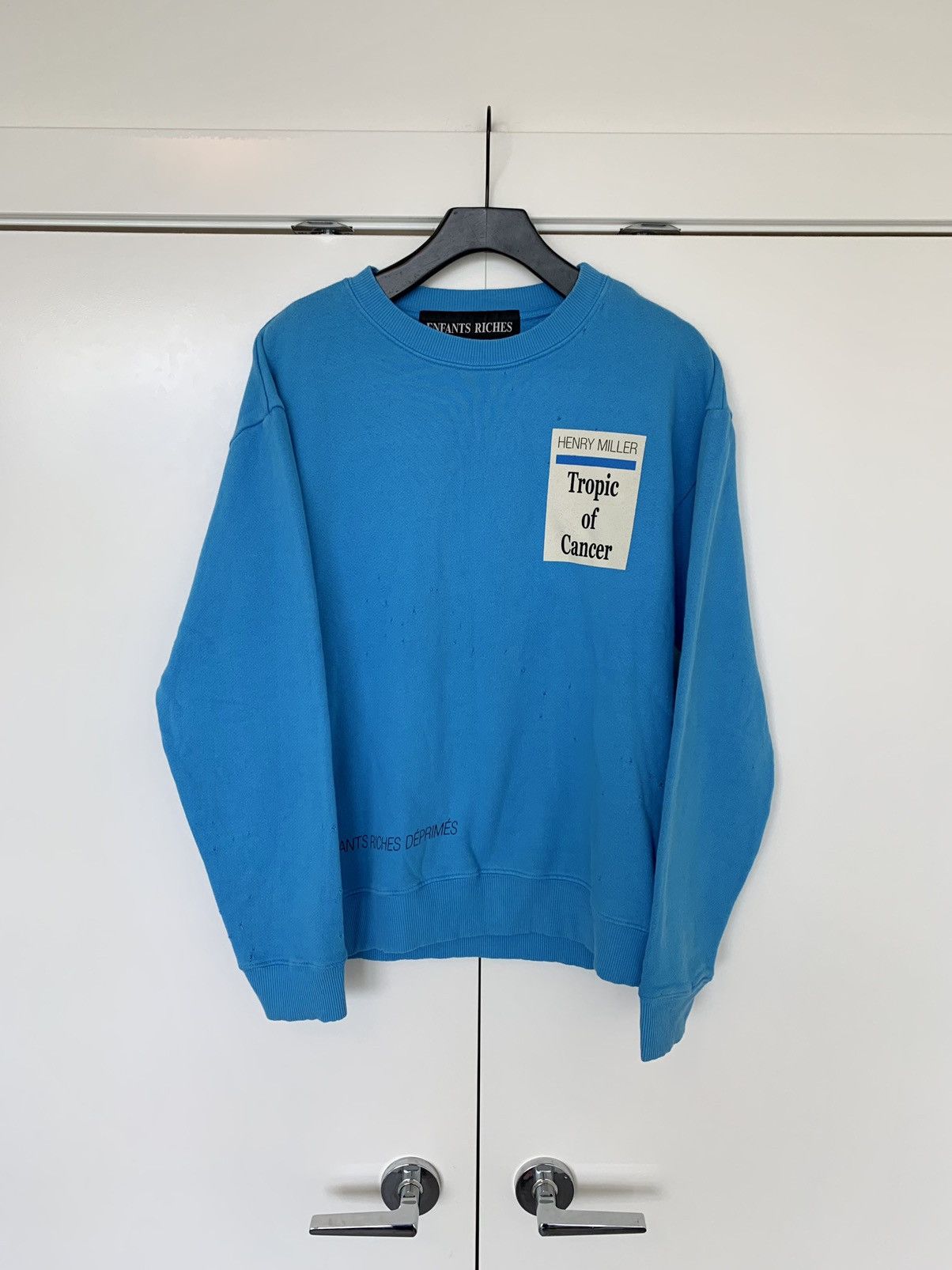 image of Enfants Riches Deprimes (Nwt) Erd Ss17 Henry Miller Tropic Of Cancer Sweatshirt in Blue (Size Mediu